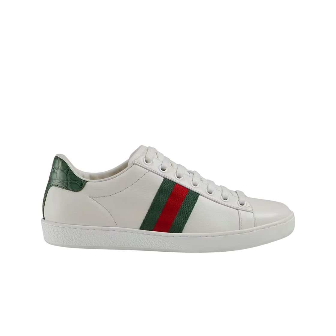 (W) 구찌 에이스 레더 스니커즈 화이트((W) Gucci Ace Leather Sneakers White)