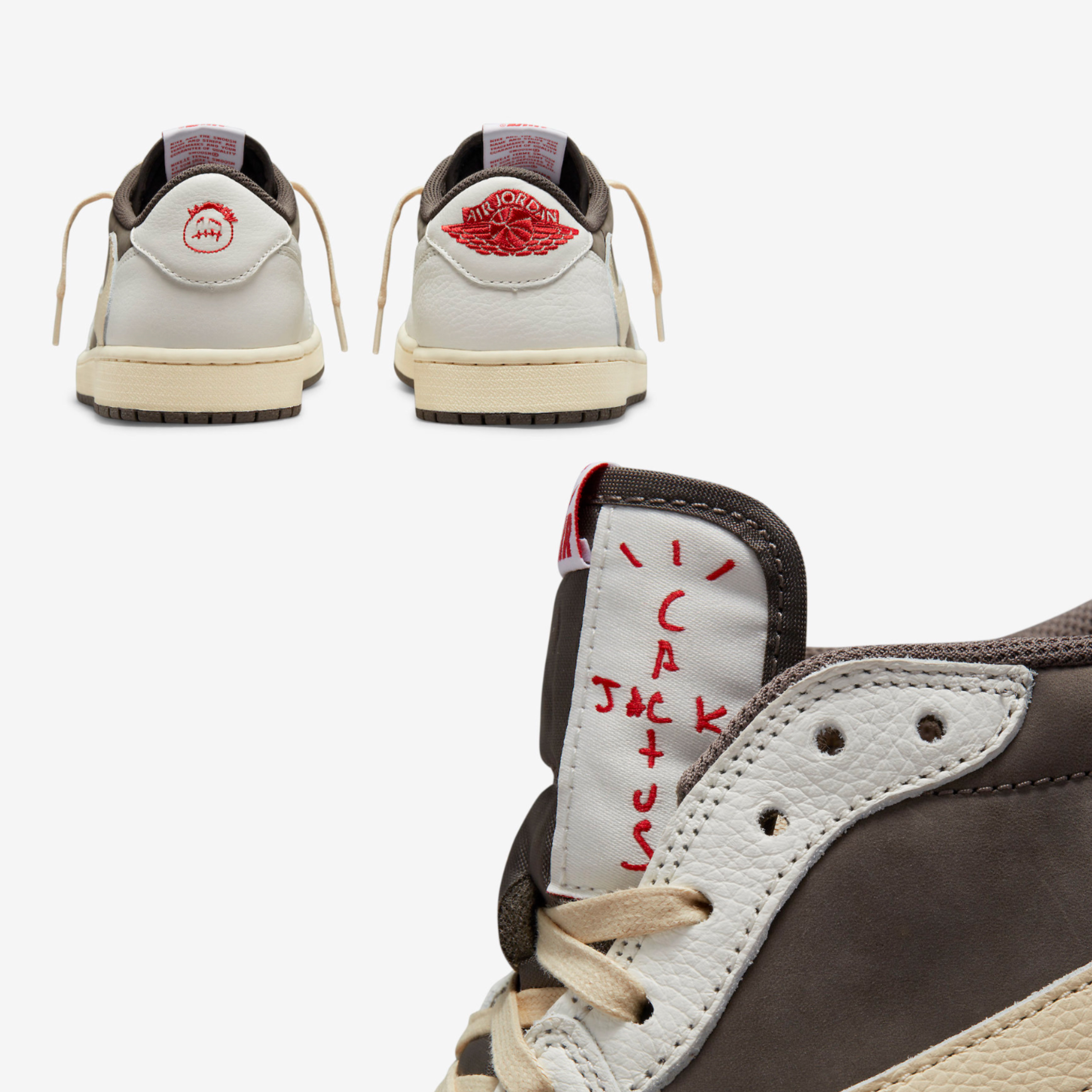 Jordan 1 x Travis Scott Retro Low OG SP Sail and Ridgerock, (TD) Jordan 1 x Travis Scott Retro Low OG SP Sail and Ridgerock 착용 스타일 - 5