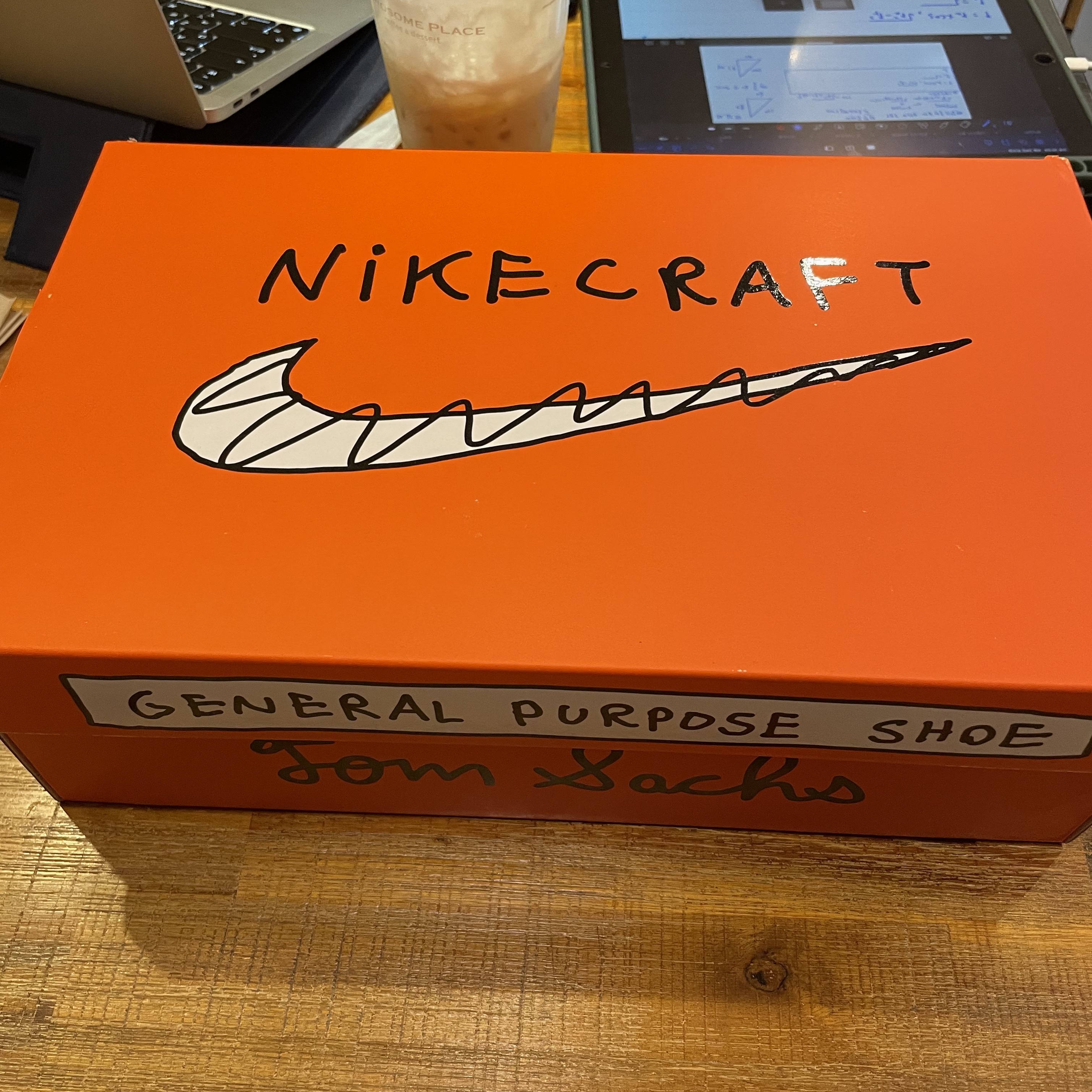 Nike x Tom Sachs General Purpose Shoe Light Cream, Nike x Travis Scott Air Max 1 Cact.us Brown 착용 스타일 - 1
