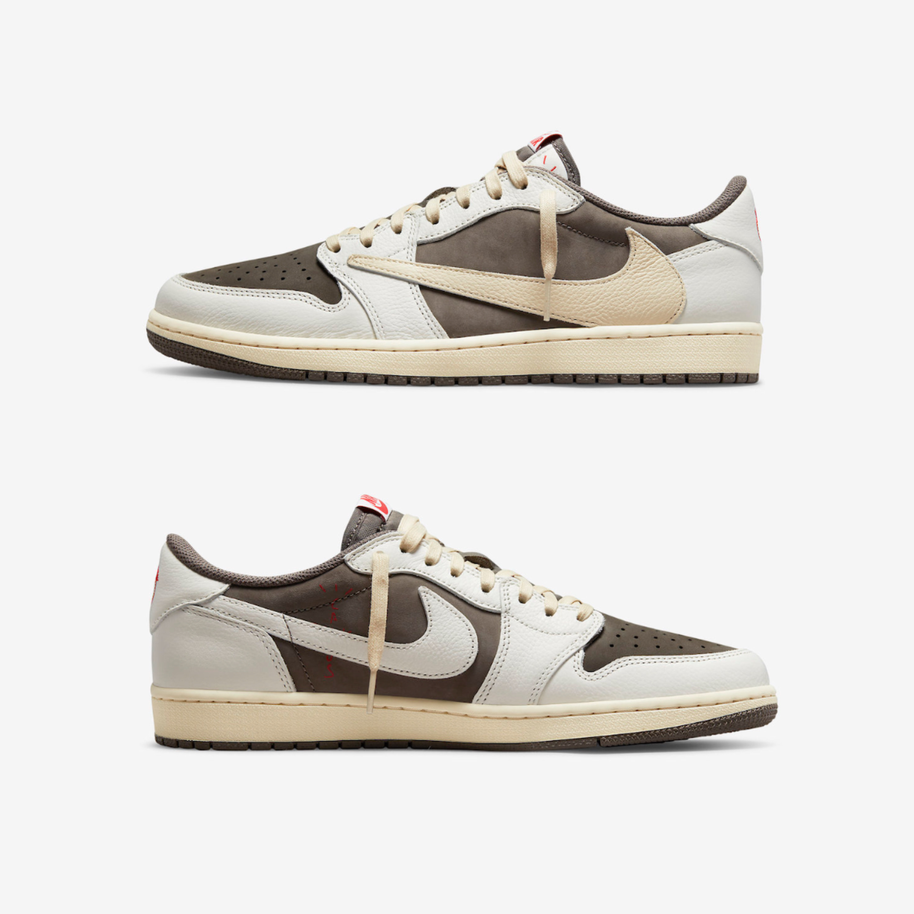 Jordan 1 x Travis Scott Retro Low OG SP Sail and Ridgerock, (TD) Jordan 1 x Travis Scott Retro Low OG SP Sail and Ridgerock 착용 스타일 - 3