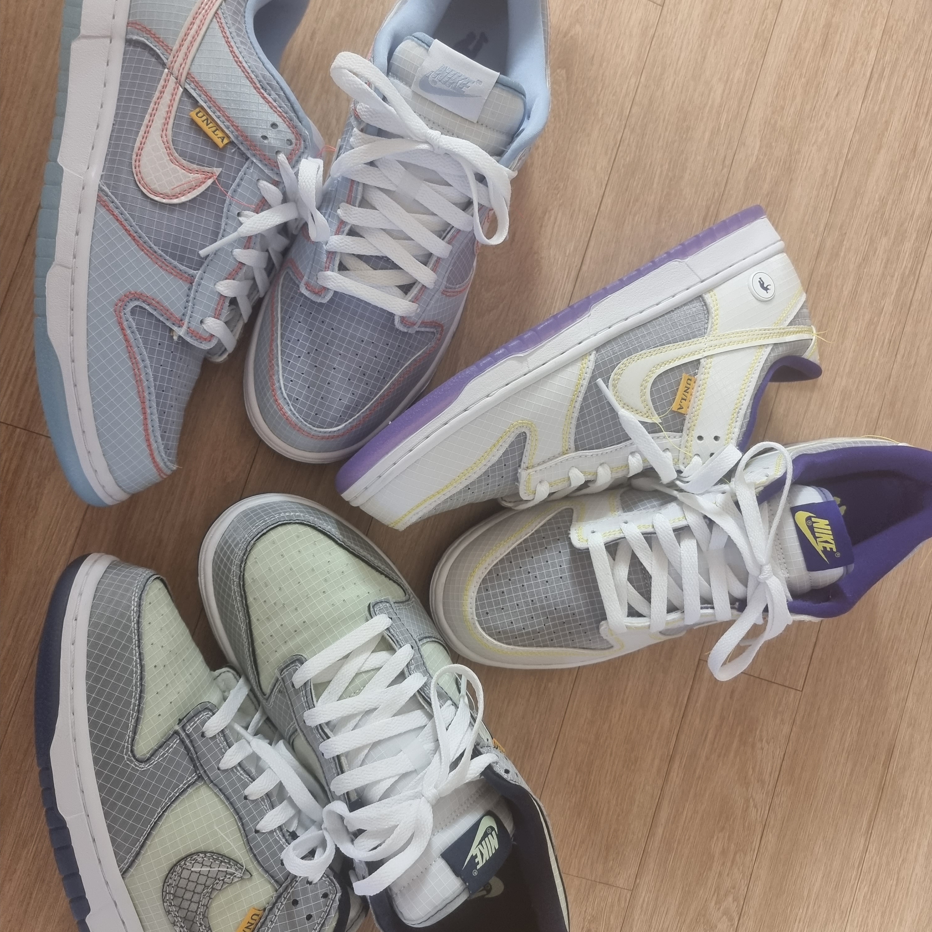 Nike x Union Dunk Low Passport Pack Argon, Nike x Union Dunk Low Passport Pack Court Purple White 착용 스타일 - 2