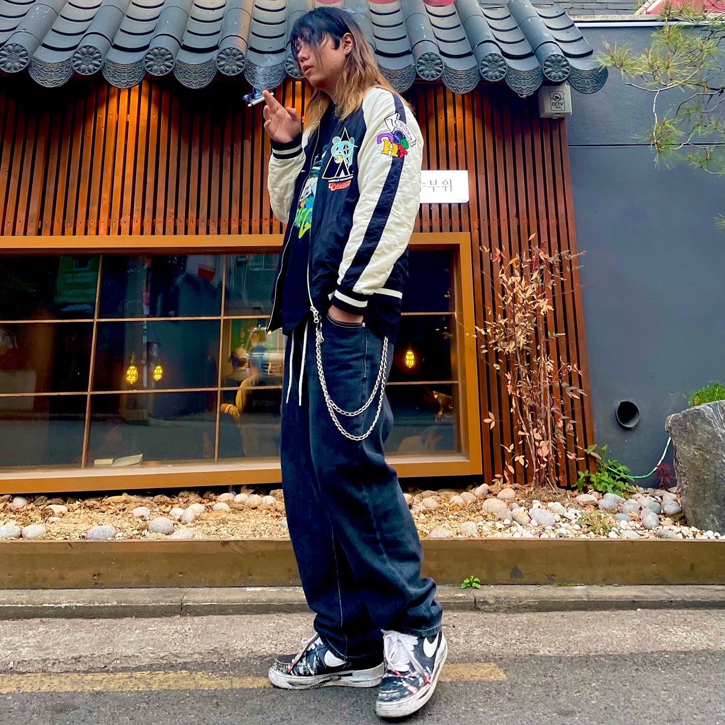Nike x Peaceminusone Air Force 1 Low Para-Noise 착용 스타일