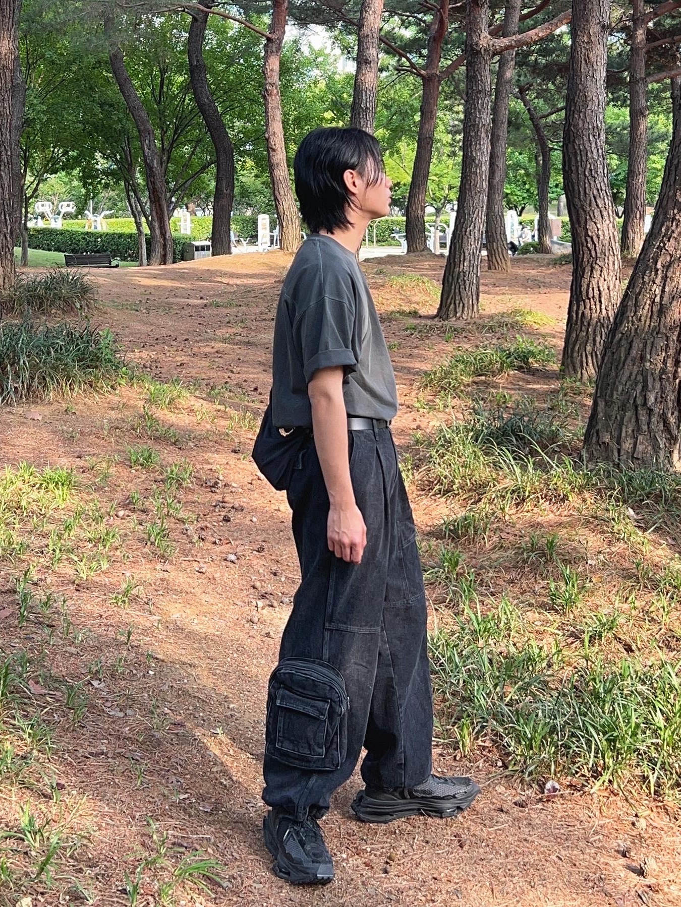 Nike x Matthew M Williams Zoom 004 Triple Black 착용 스타일 - 2