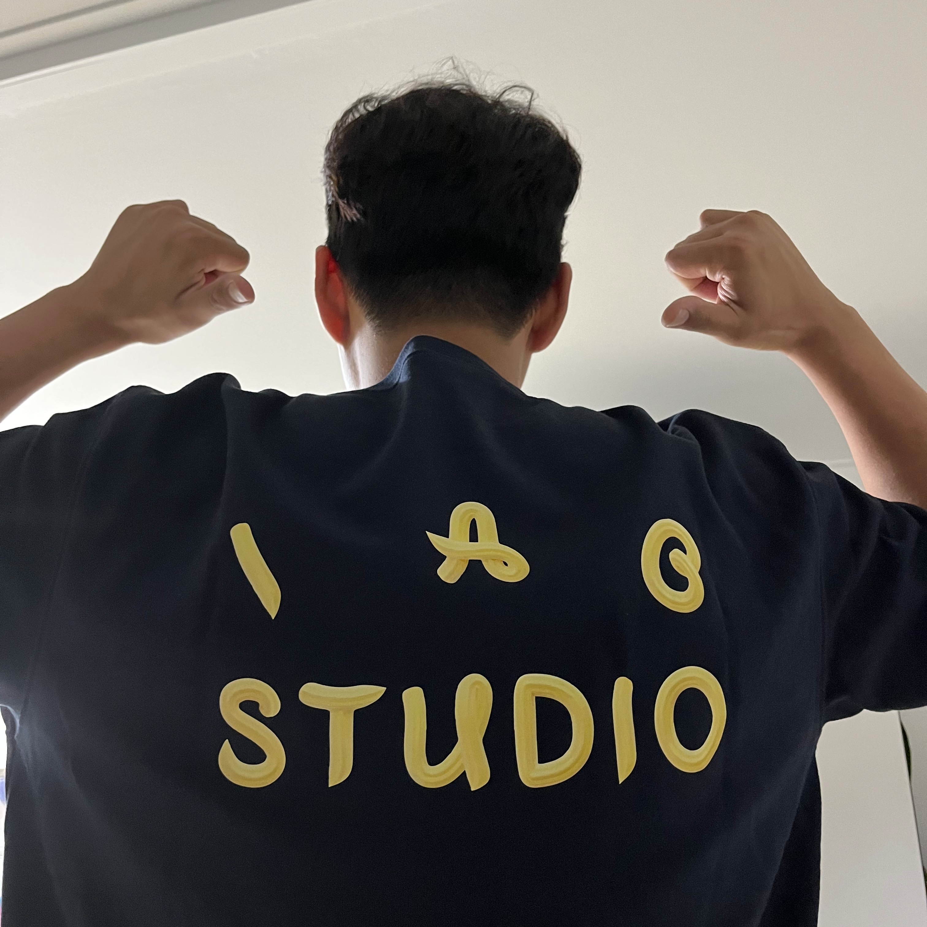 IAB Studio x Ottogi Mayonnaise 50th Anniversary T-Shirt Navy 착용 스타일 - 1