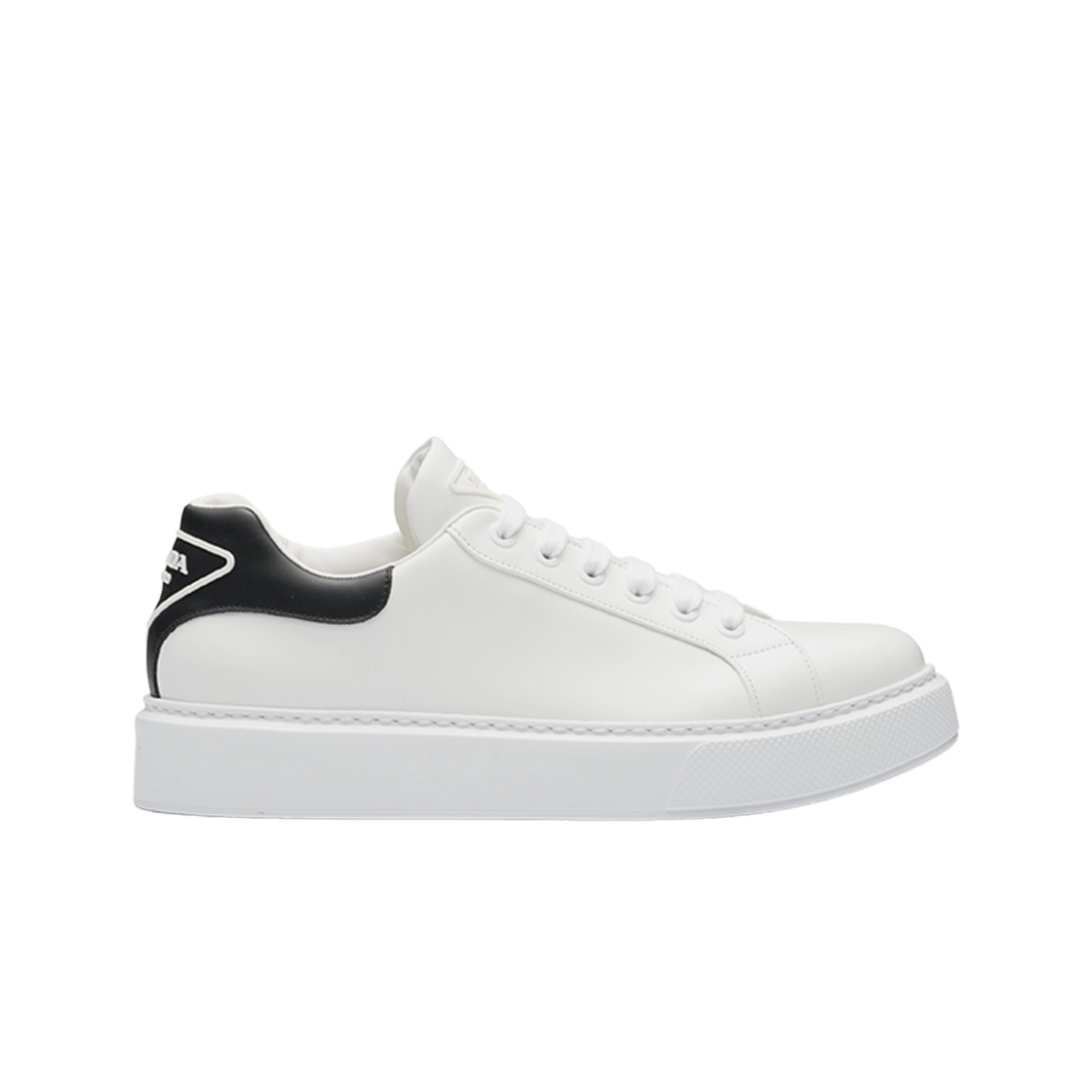 프라다 매크로 레더 스니커즈 화이트 블랙(Prada Macro Leather Sneakers White Black) - 1