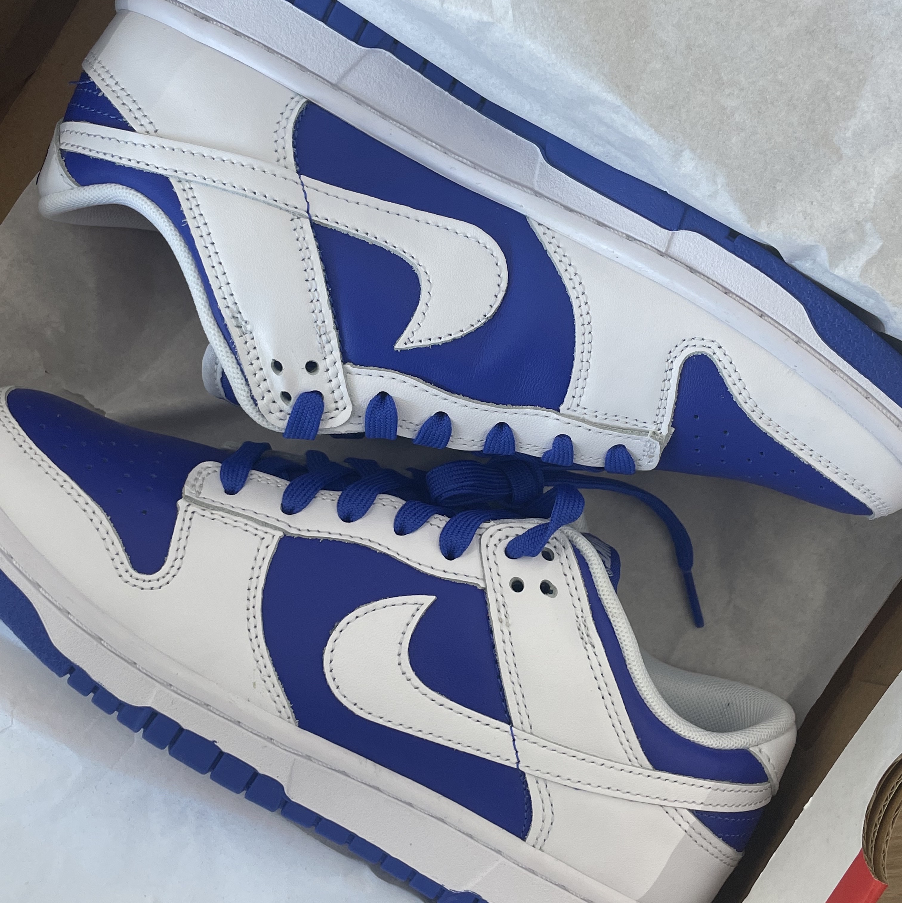 Nike Dunk Low Retro Racer Blue and White 착용 스타일