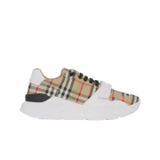 Burberry Vintage Check Suede Leather Sneakers Archive Beige