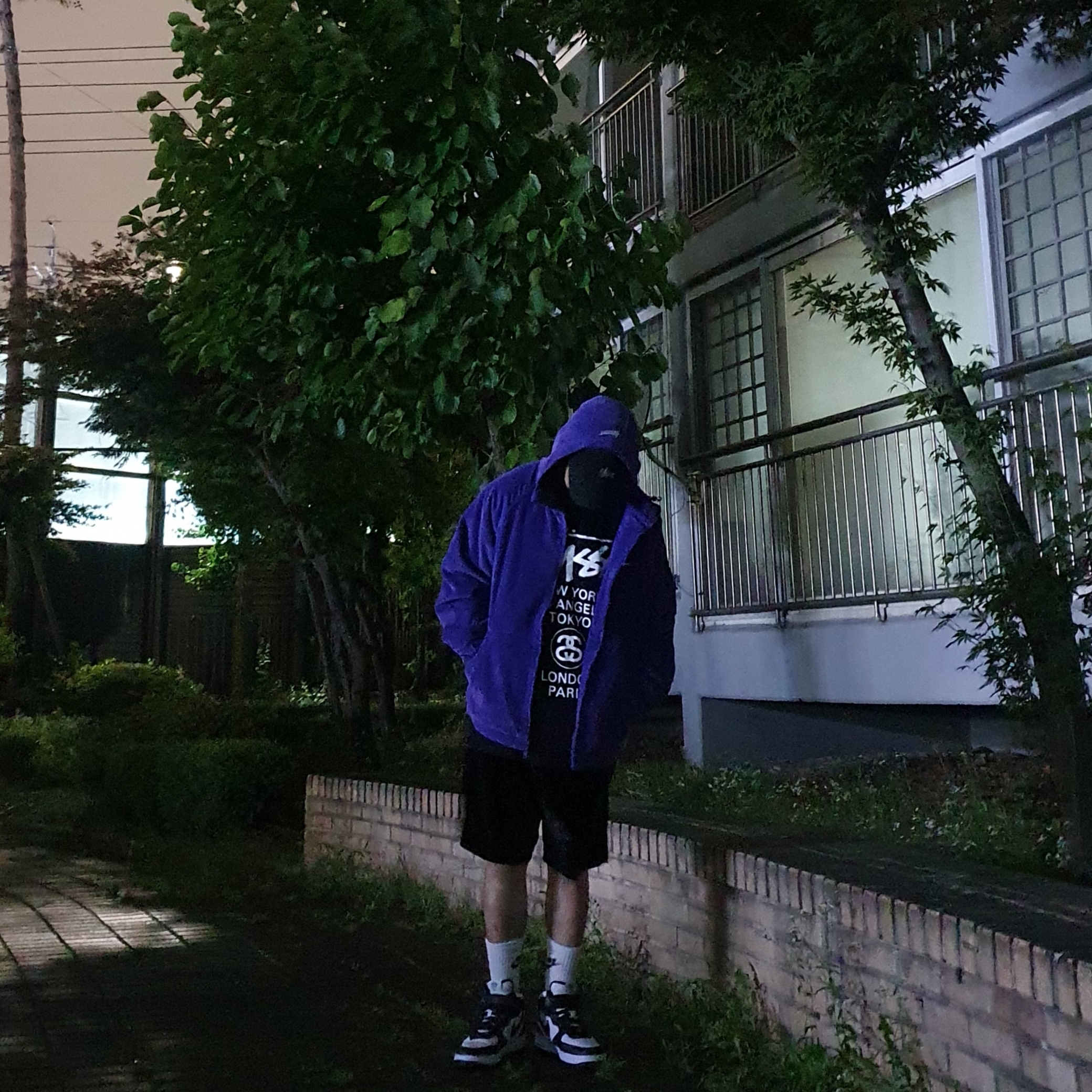 Supreme x Nike Arc Corduroy Hooded Jacket Black - 22SS, Supreme x Nike Arc Corduroy Hooded Jacket Purple - 22SS 착용 스타일 - 2