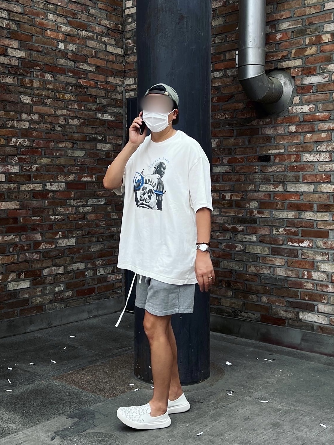 Jordan x Travis Scott x Fragment T-Shirt Sail (DJ0619-133) 착용 스타일 - 2