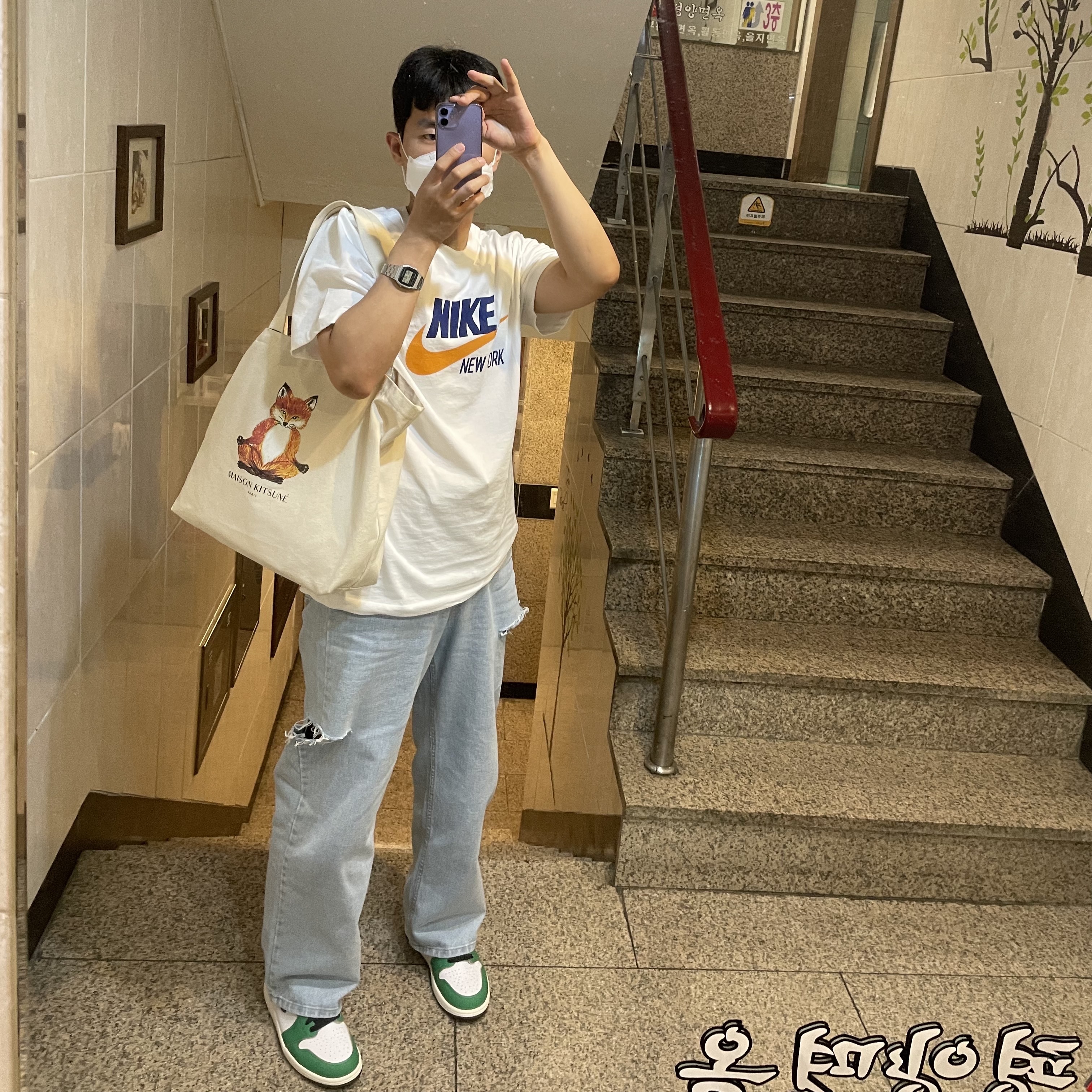 (W) Jordan 1 Retro High OG Lucky Green 착용 스타일