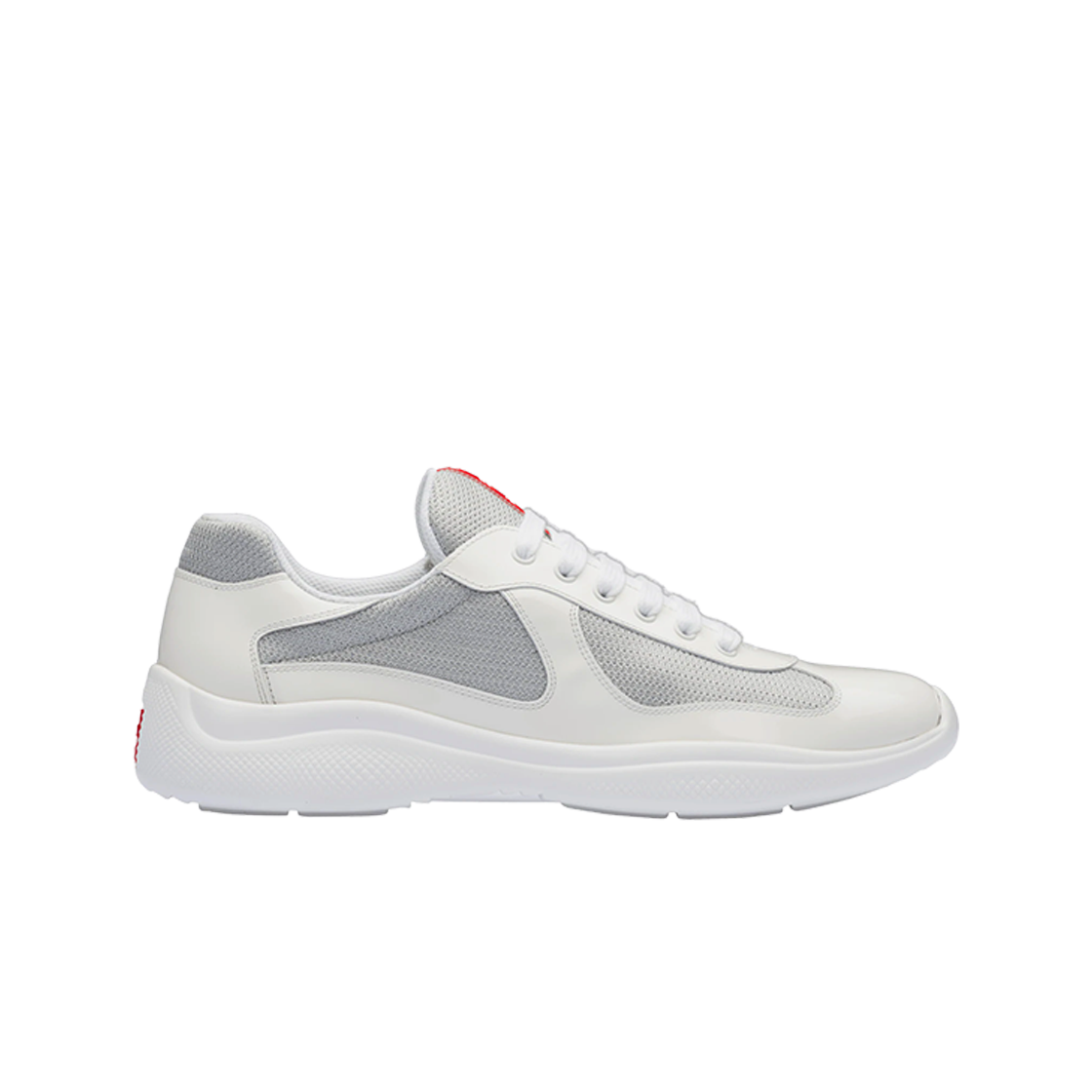 4E3400-ASZ-F0J36 Prada America's Cup Sneakers White Silver