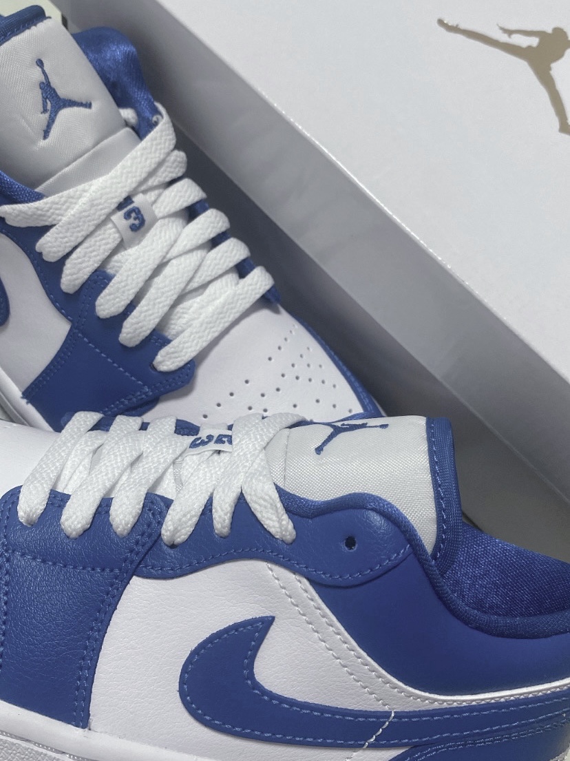 (W) Jordan 1 Low White Dark Marina Blue 착용 스타일