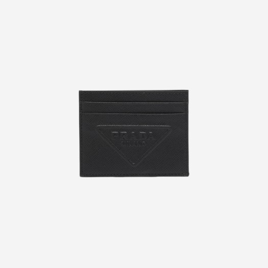 프라다 사피아노 레더 카드 홀더 블랙
