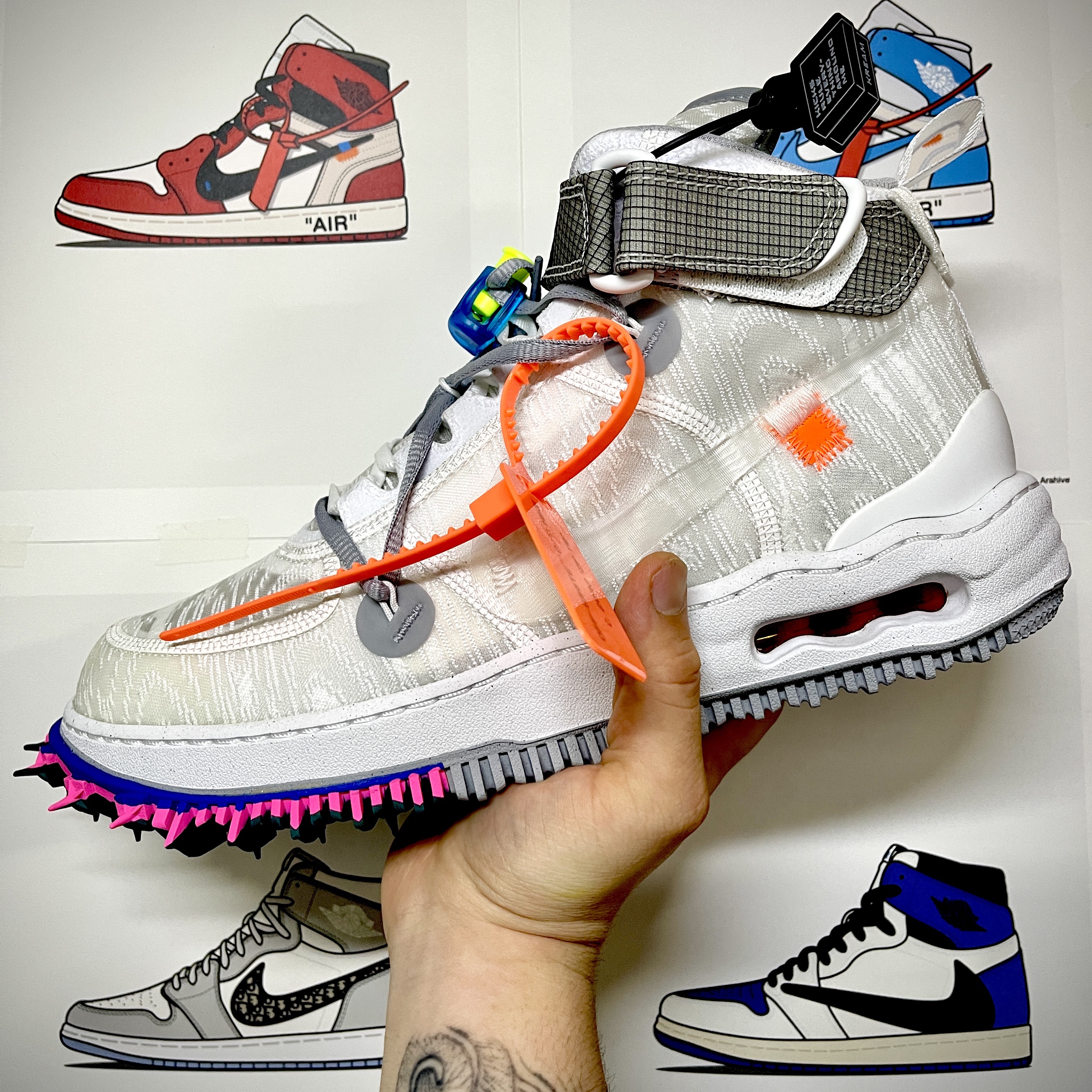 Nike x Off-White Air Force 1 Mid SP White 착용 스타일