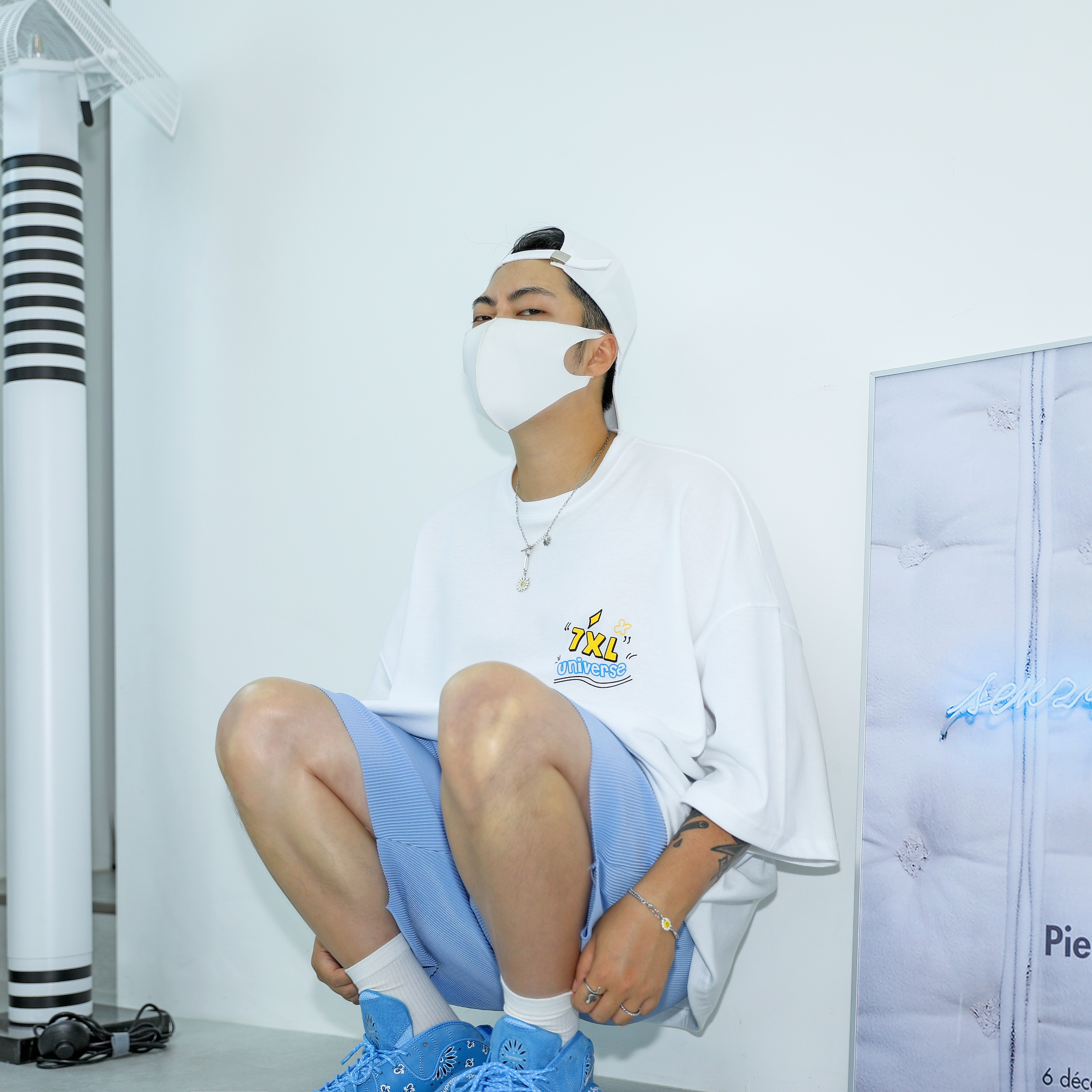 Nike x Supreme Air Zoom Flight 95 SP University Blue 착용 스타일 - 1