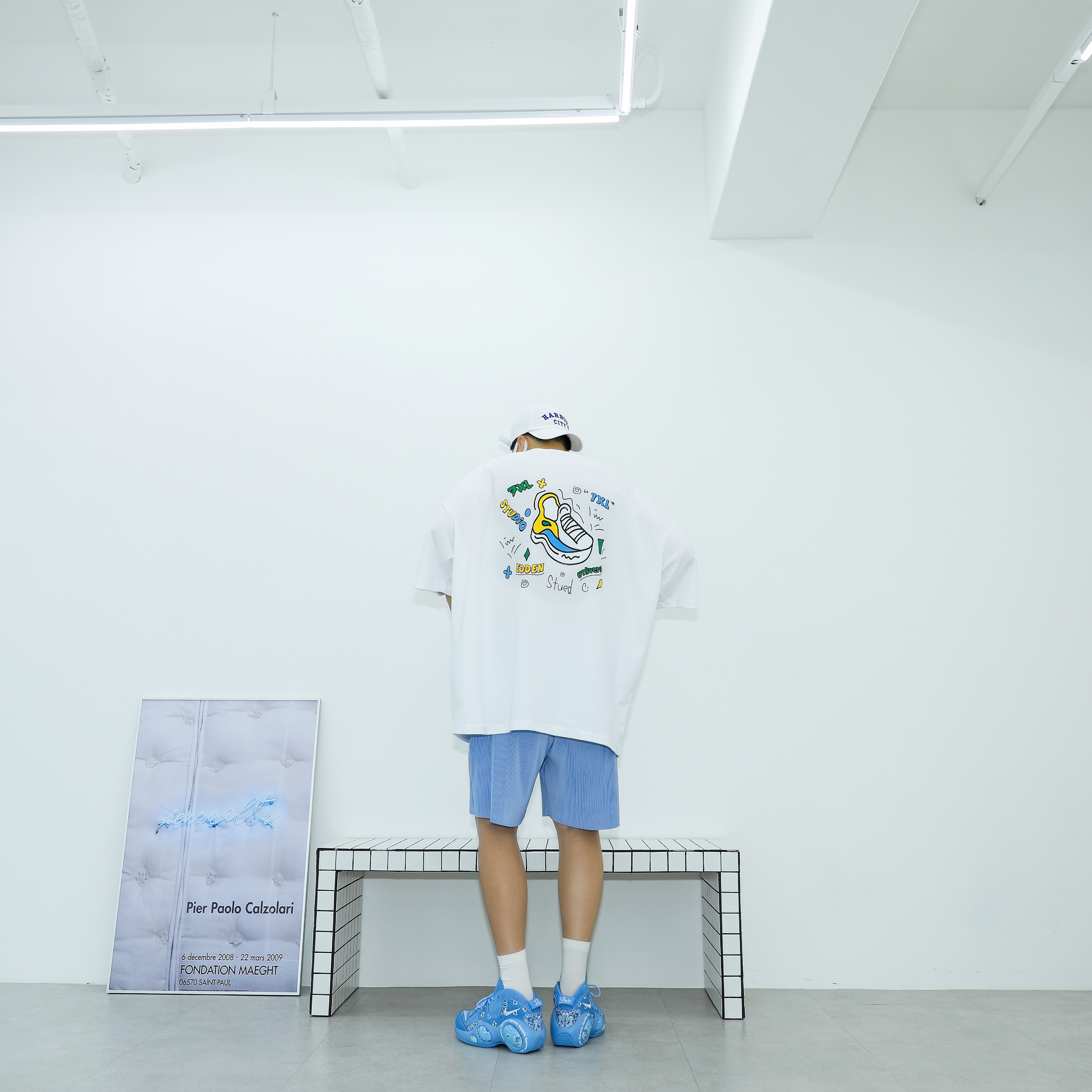 Nike x Supreme Air Zoom Flight 95 SP University Blue 착용 스타일 - 4