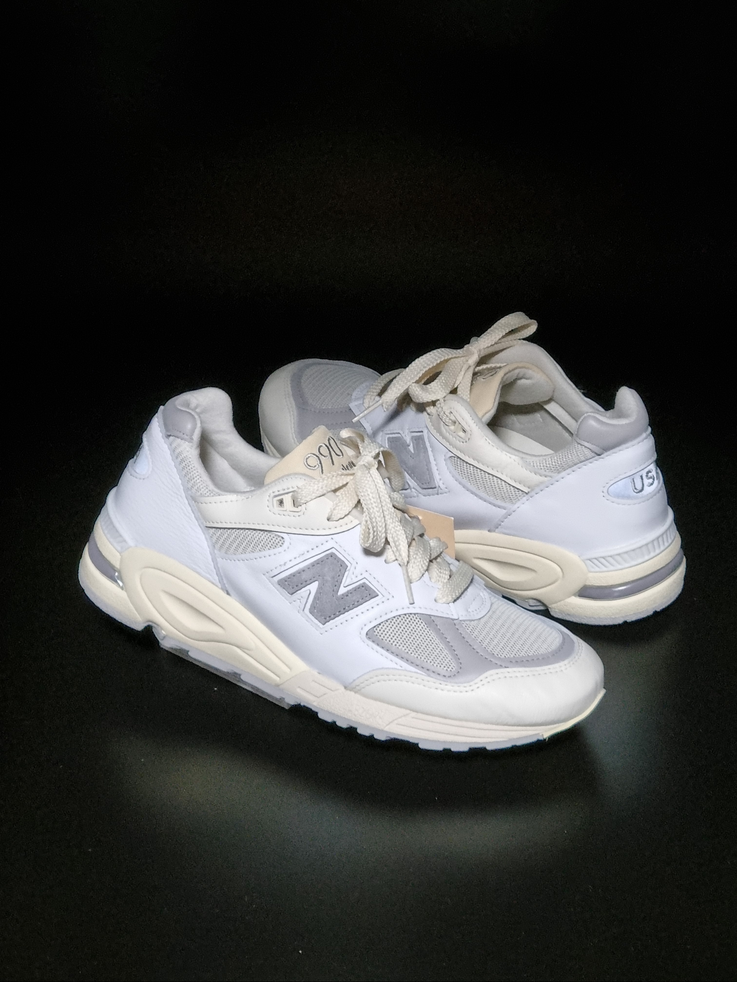New Balance 990v2 Made in USA Sea Salt 착용 스타일