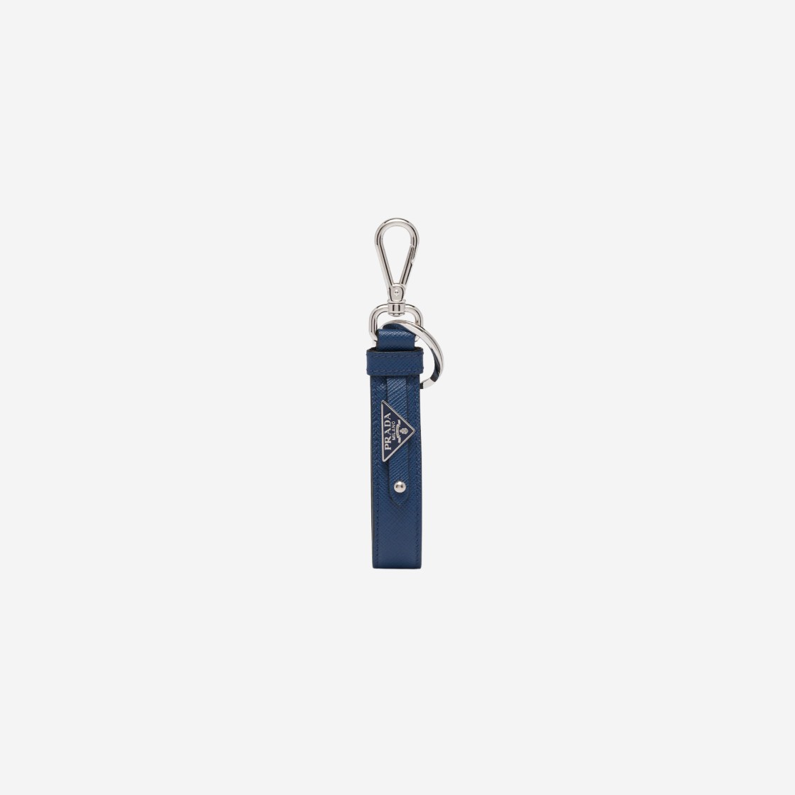 Prada Saffiano Triangle Logo Keyring Bluette 상세 이미지 1