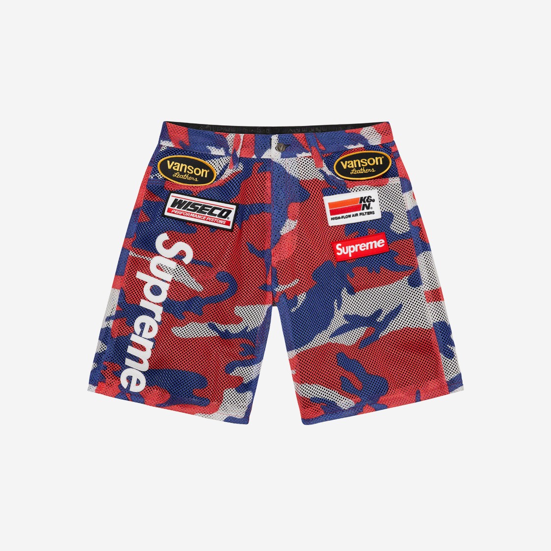 Supreme x Vanson Leathers Cordura Mesh Shorts Red Camo - 22SS 상세 이미지 1