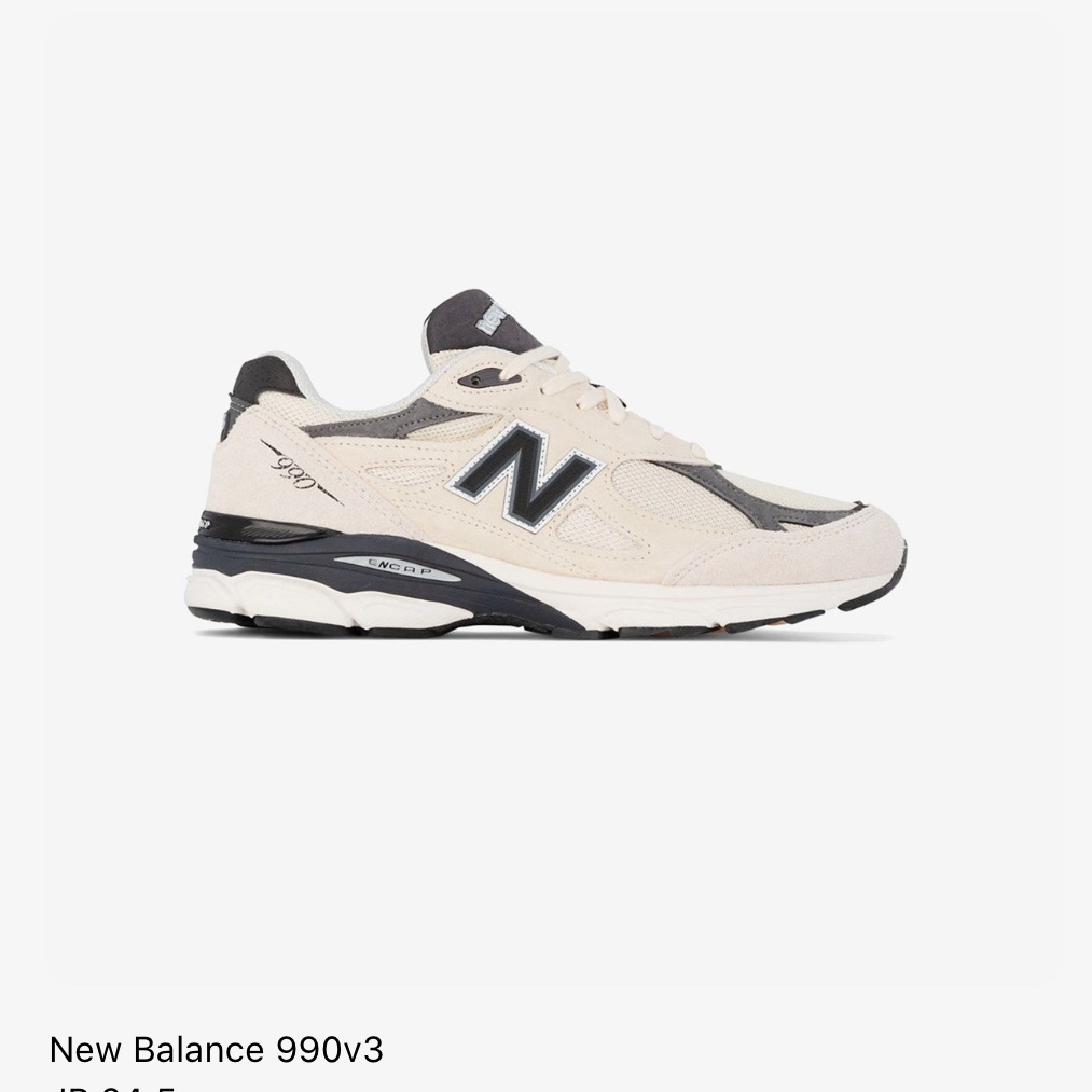 New Balance 990v3 Made in USA Moonbeam Macadamia Nut 착용 스타일 - 2
