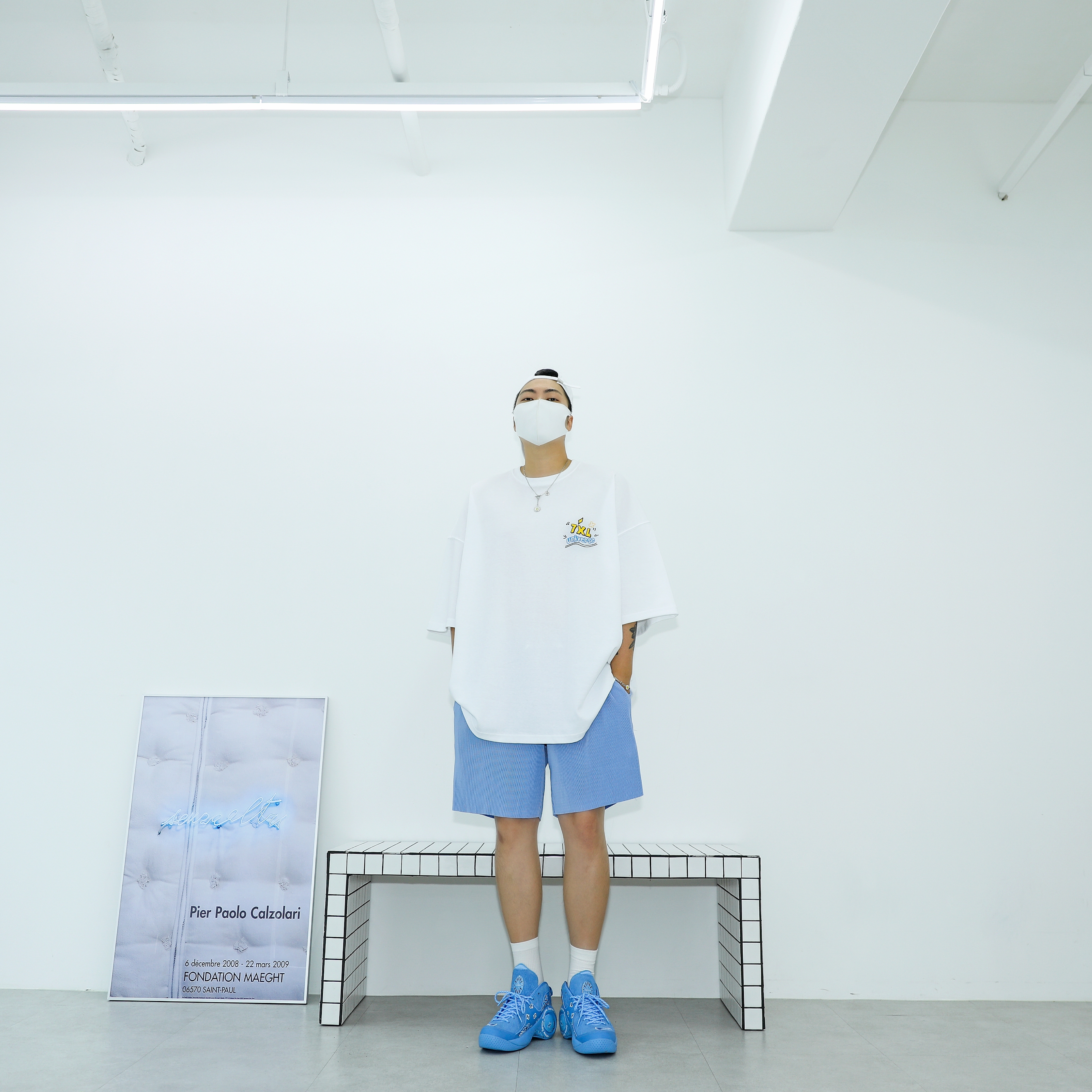 Nike x Supreme Air Zoom Flight 95 SP University Blue 착용 스타일 - 3