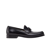 Ferragamo Moccasin with Gancini Ornament Black - D