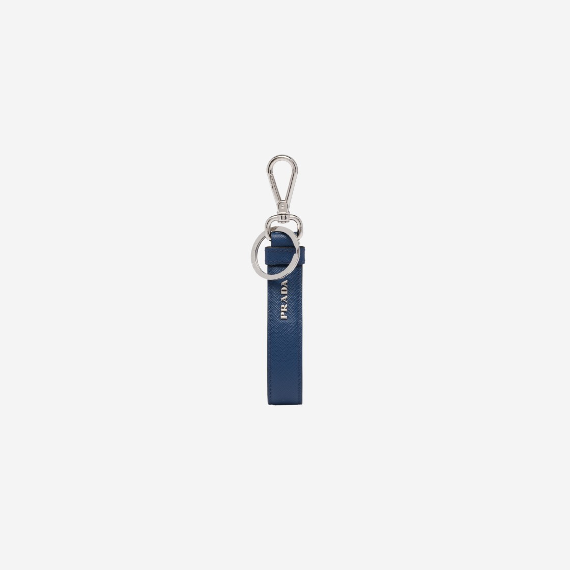 Prada Saffiano Triangle Logo Keyring Bluette 상세 이미지 2