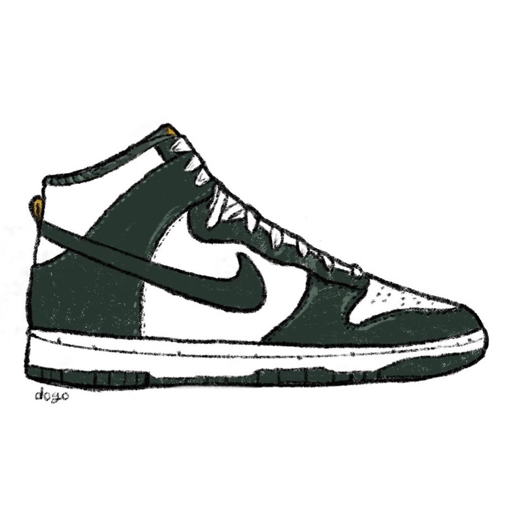 Nike Dunk High Retro Noble Green 착용 스타일 - 1