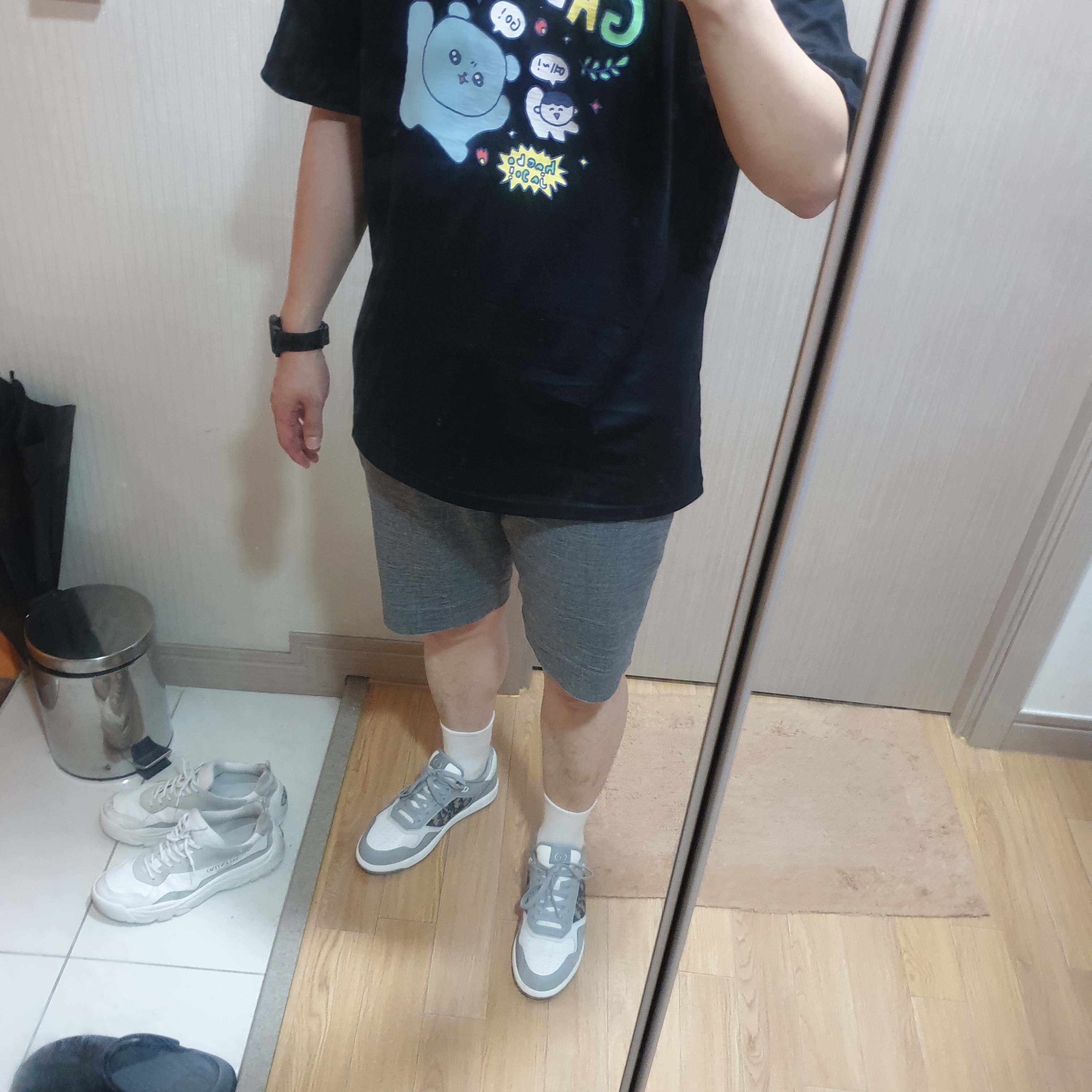 Dior B27 Low-Top Sneakers Gray 착용 스타일