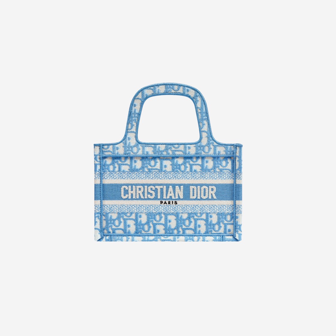 Dior Mini Book Tote Cornflower Blue Dior Oblique Embroidery 상세 이미지 1