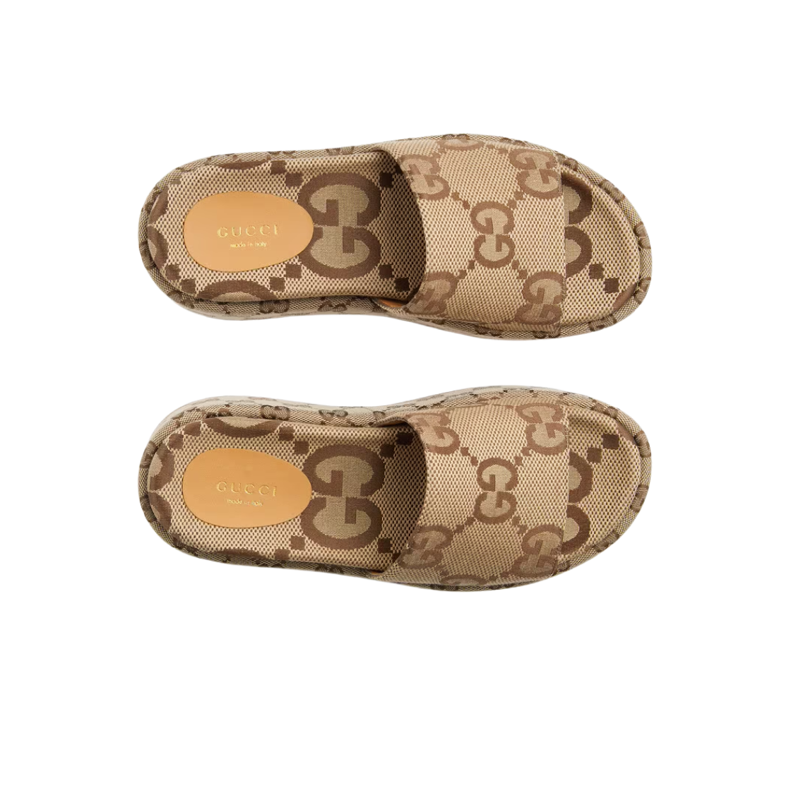 (W) 구찌 플랫폼 슬라이드 샌들 카멜 에보니((W) Gucci Platform Slide Sandal Camel Ebony) - 2