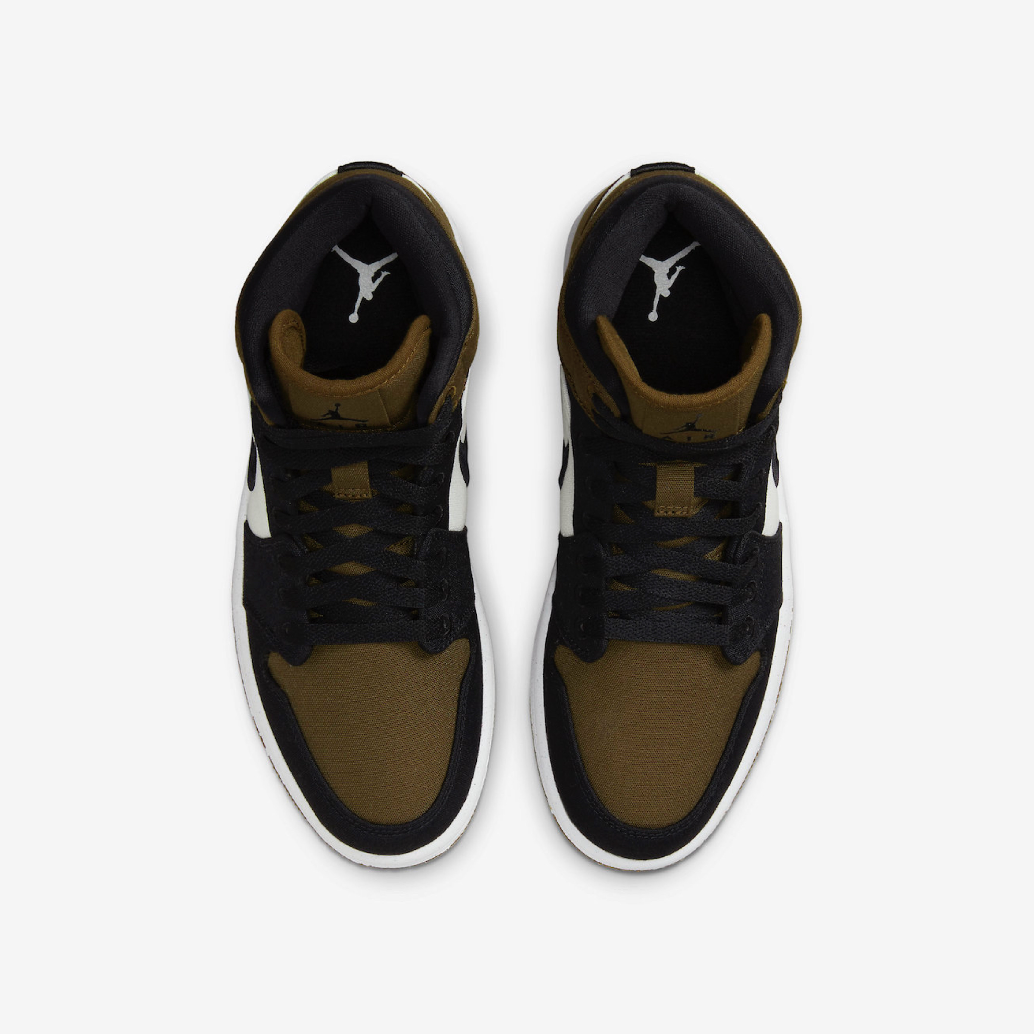 (W) Jordan 1 Mid SE Light Olive Black 착용 스타일 - 4