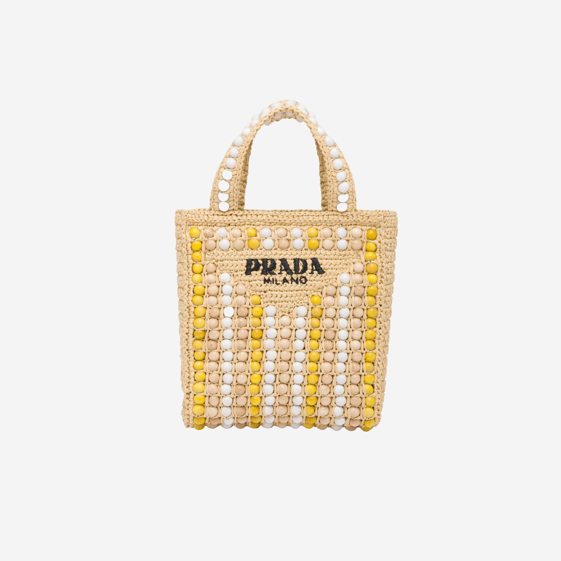 Prada Raffia and Wood Tote Bag Tan 상세 이미지 1