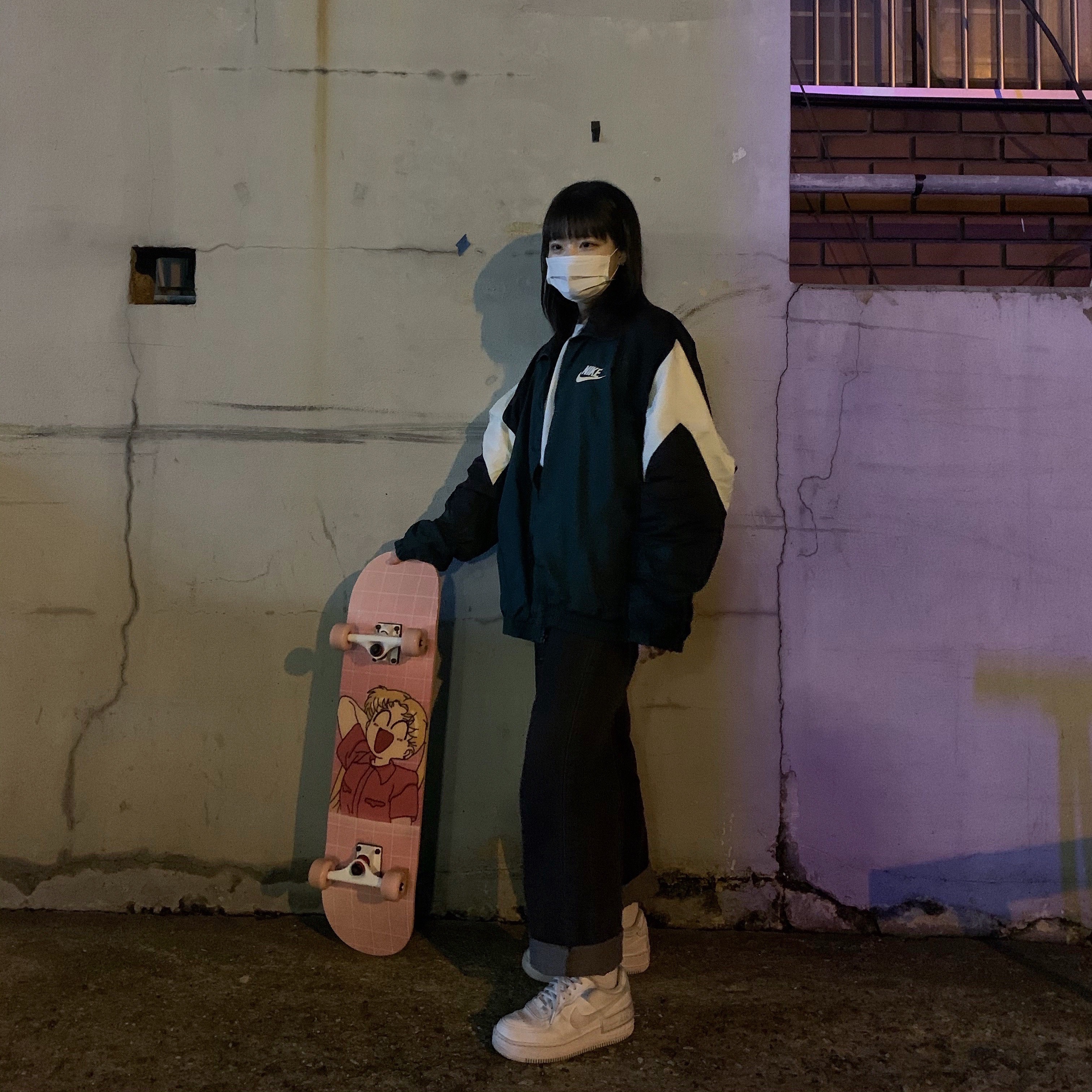 (W) Nike Air Force 1 Shadow Triple White 착용 스타일