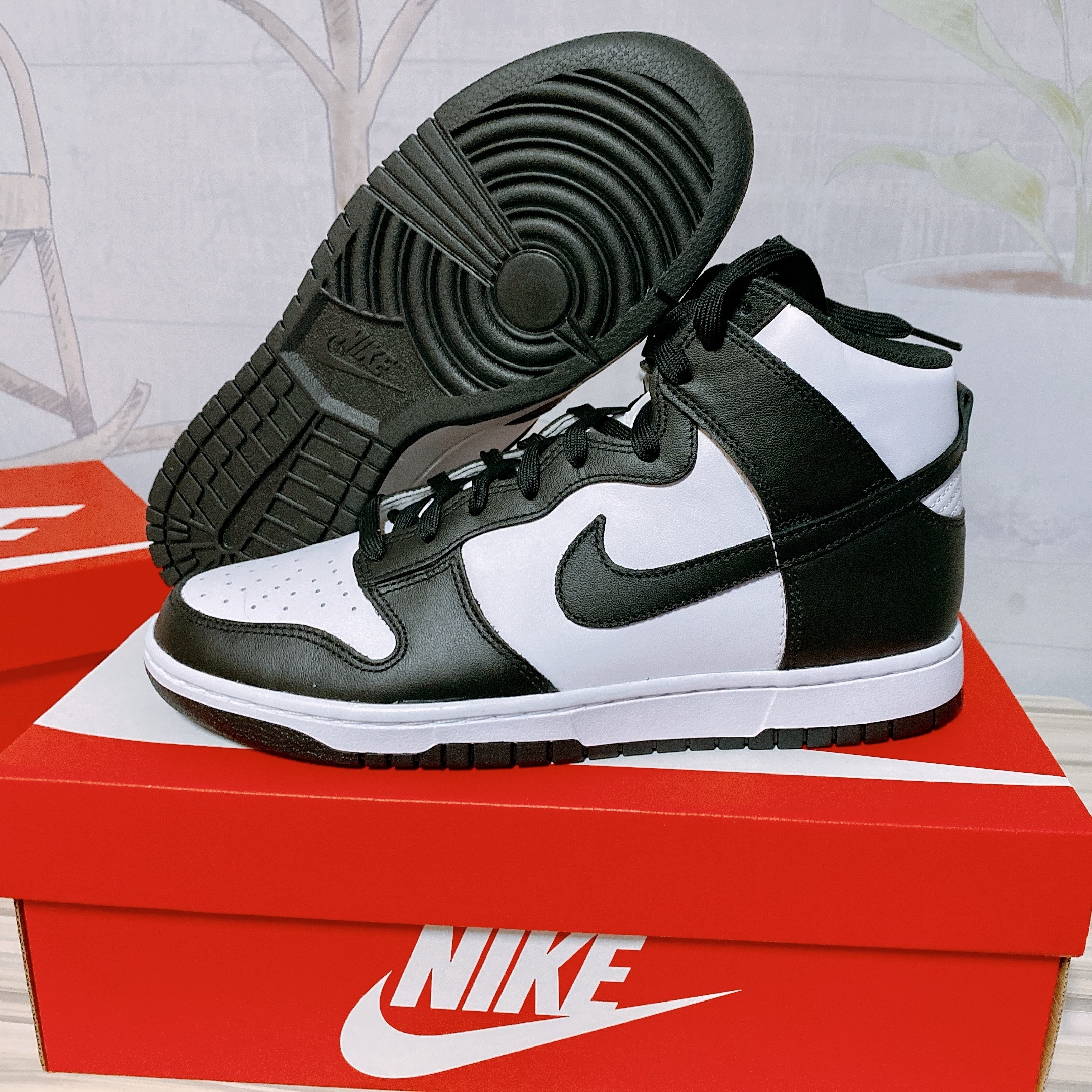 Nike Dunk High Retro Championship White 착용 스타일 - 1