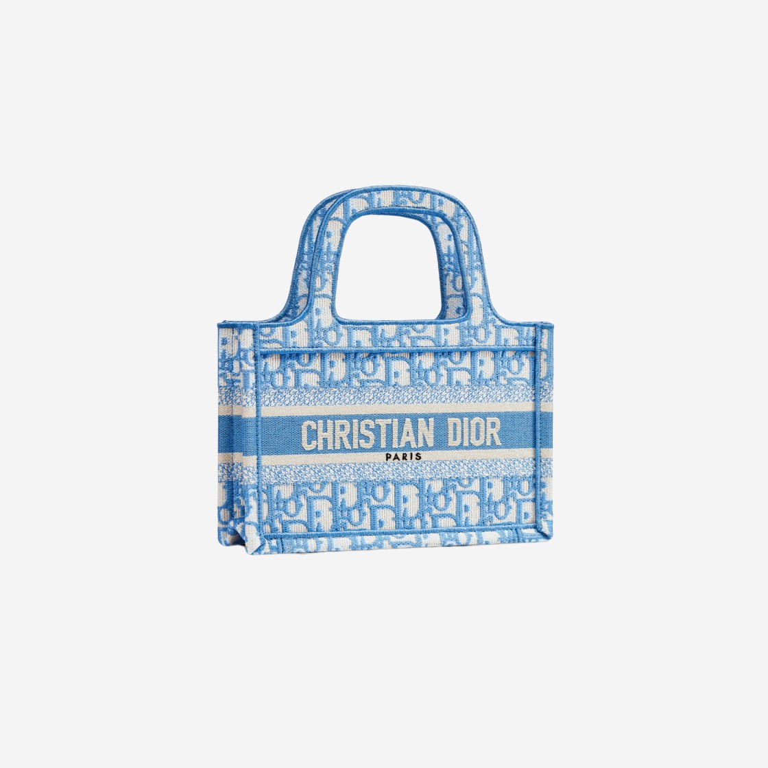 Dior Mini Book Tote Cornflower Blue Dior Oblique Embroidery 상세 이미지 2