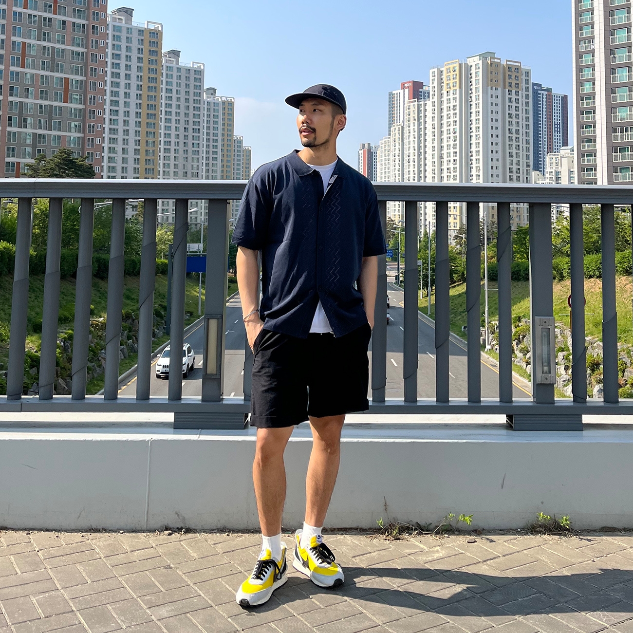 Nike x Undercover Daybreak Bright Citron 착용 스타일