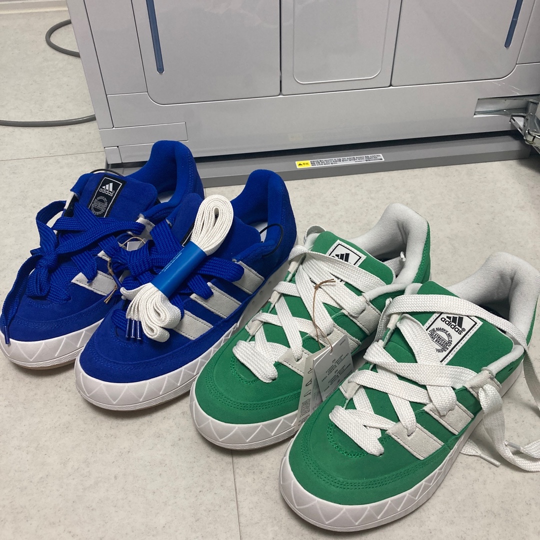 Adidas x Atmos Adimatic Blue, Adidas Adimatic Green 착용 스타일