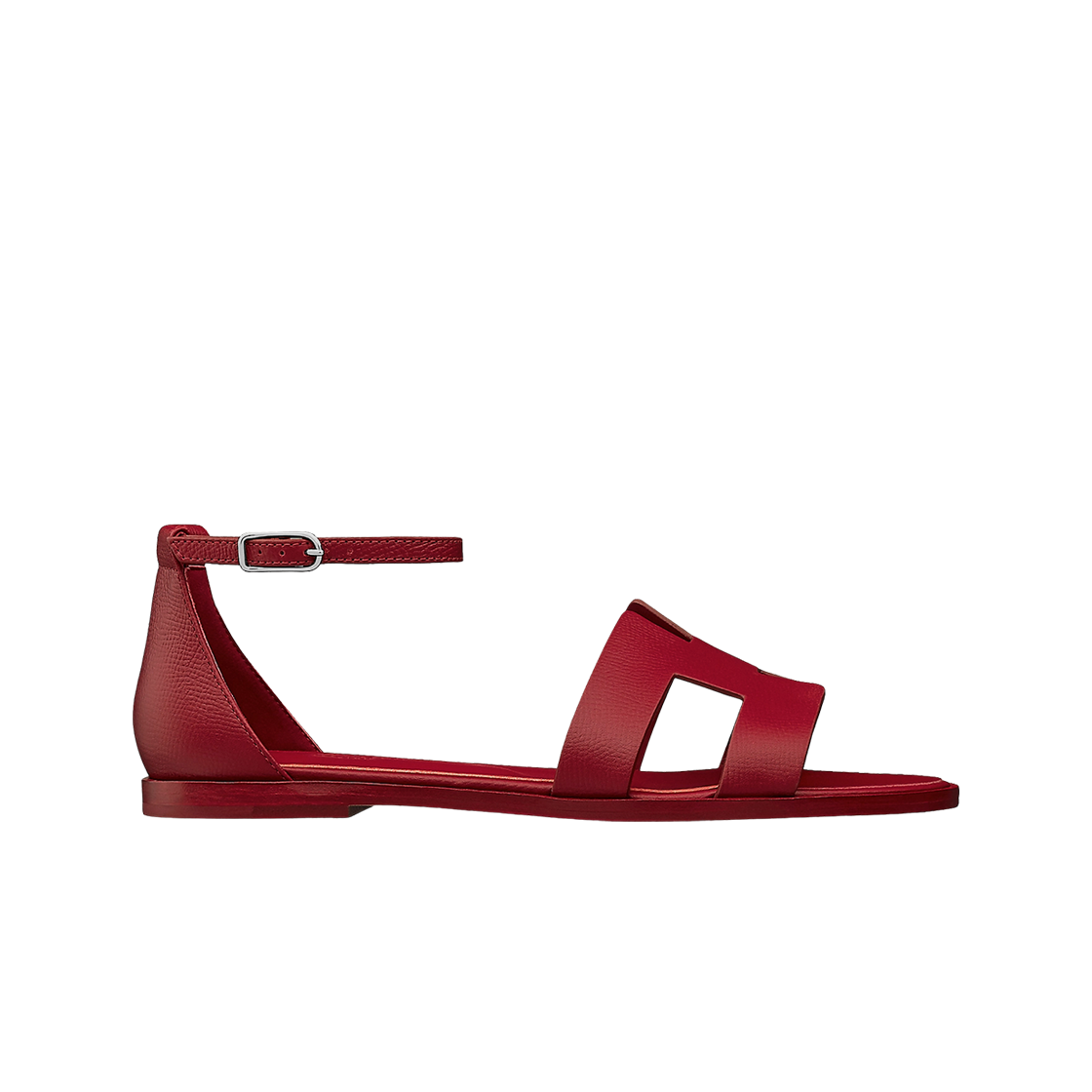 (W) 에르메스 산토리니 샌들 앱송 & 팔라듐 하드웨어 루즈 아쉬((W) Hermes Santorini Sandal Epsom & Palladium Rouge H) - 1