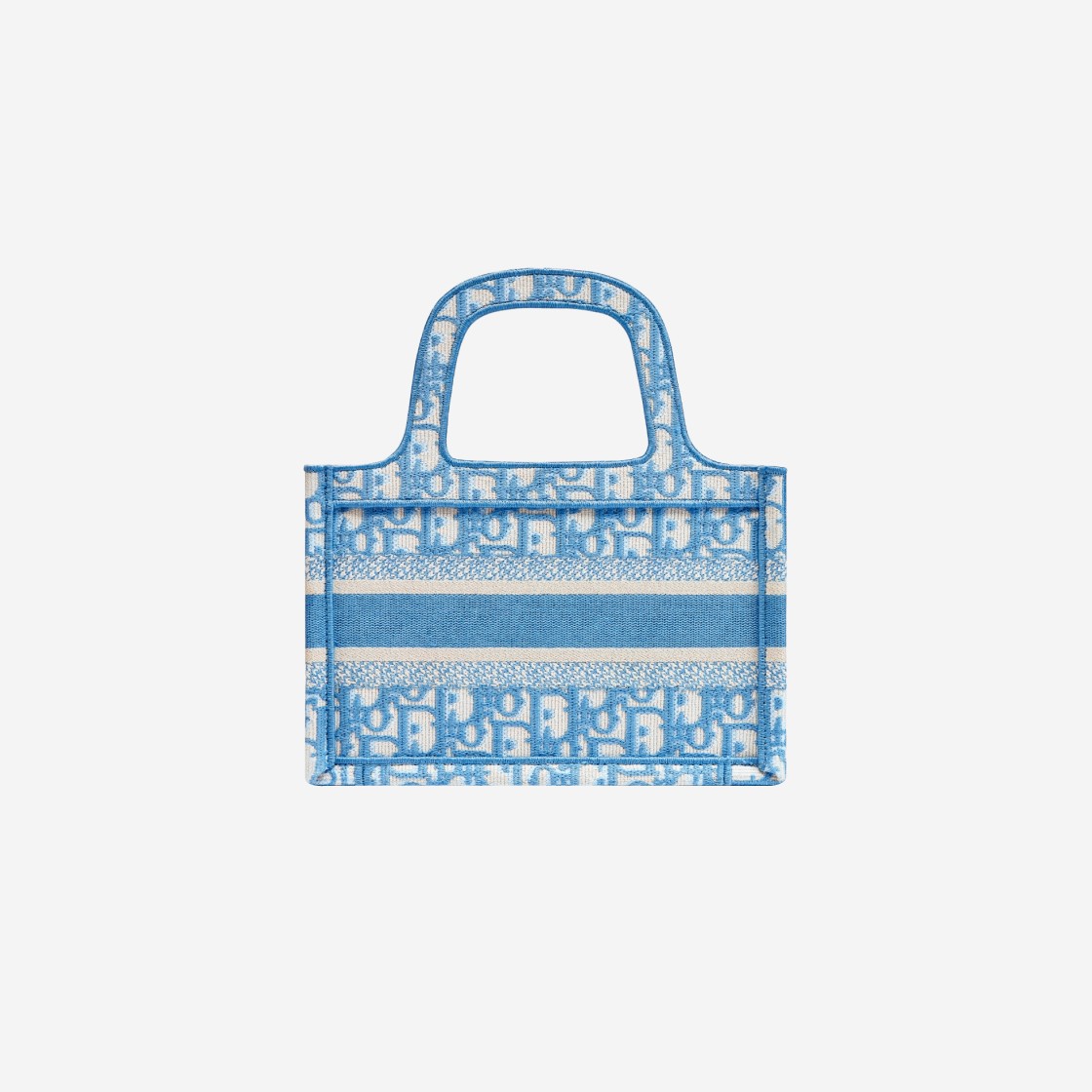 Dior Mini Book Tote Cornflower Blue Dior Oblique Embroidery 상세 이미지 3