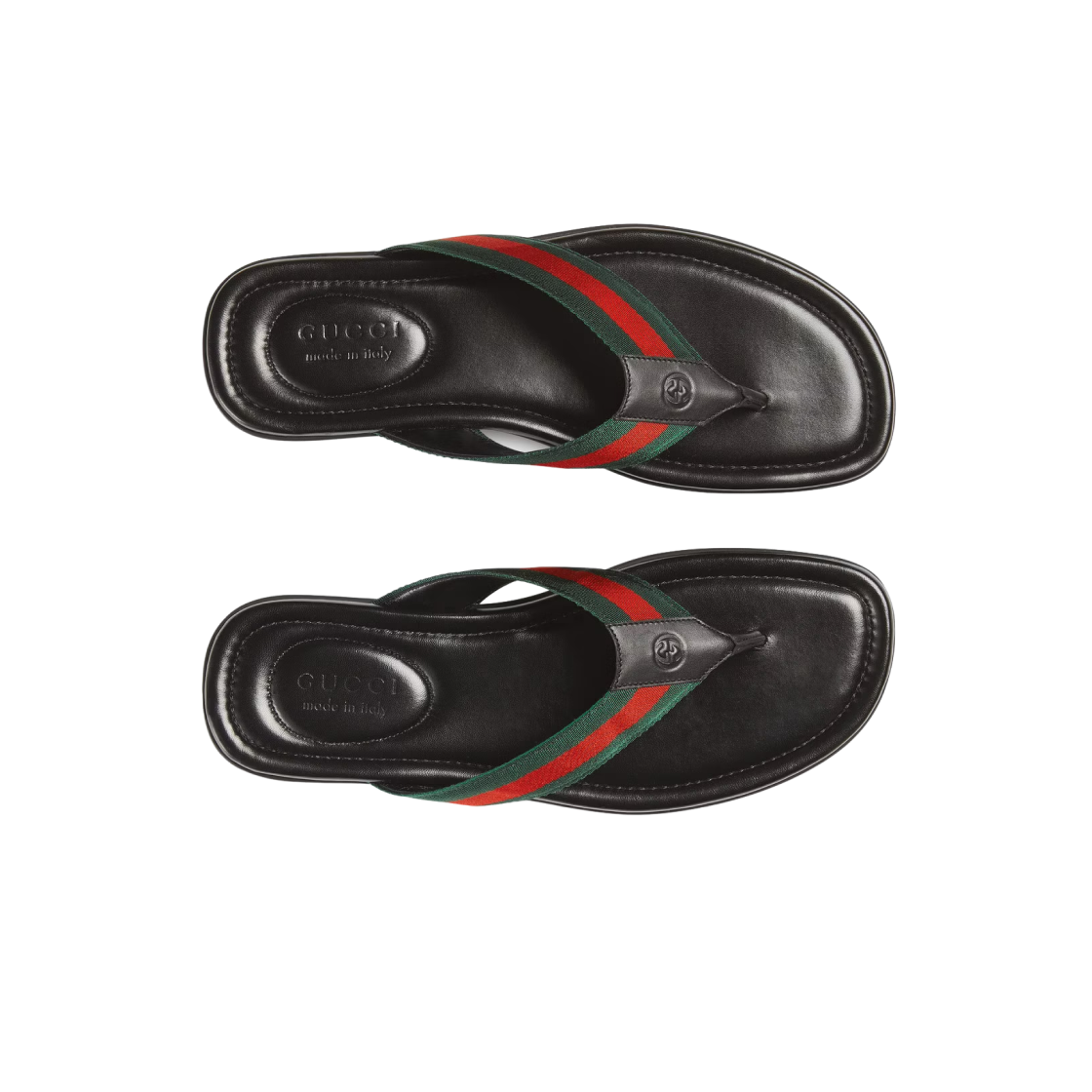구찌 웹 레더 통 샌들 블랙(Gucci Web and Leather Thong Sandal Black) - 2