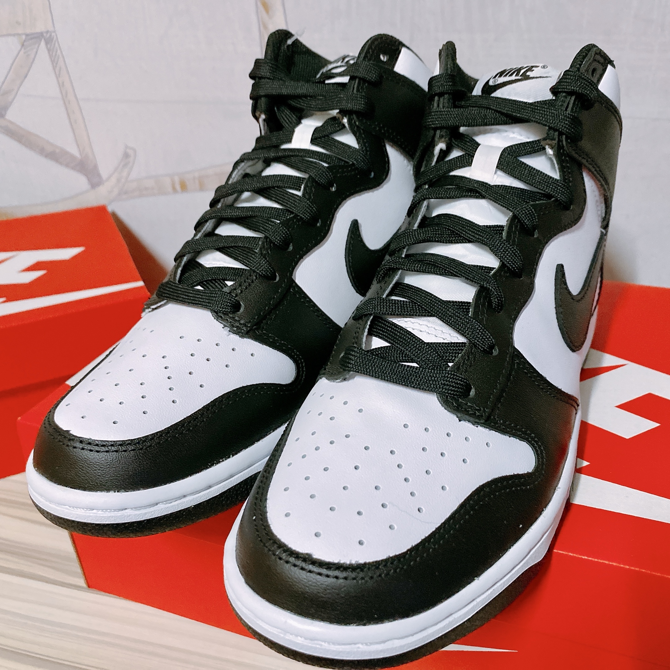 Nike Dunk High Retro Championship White 착용 스타일 - 2