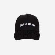 (W) Miu Miu Matelasse Cotton Baseball Cap Black