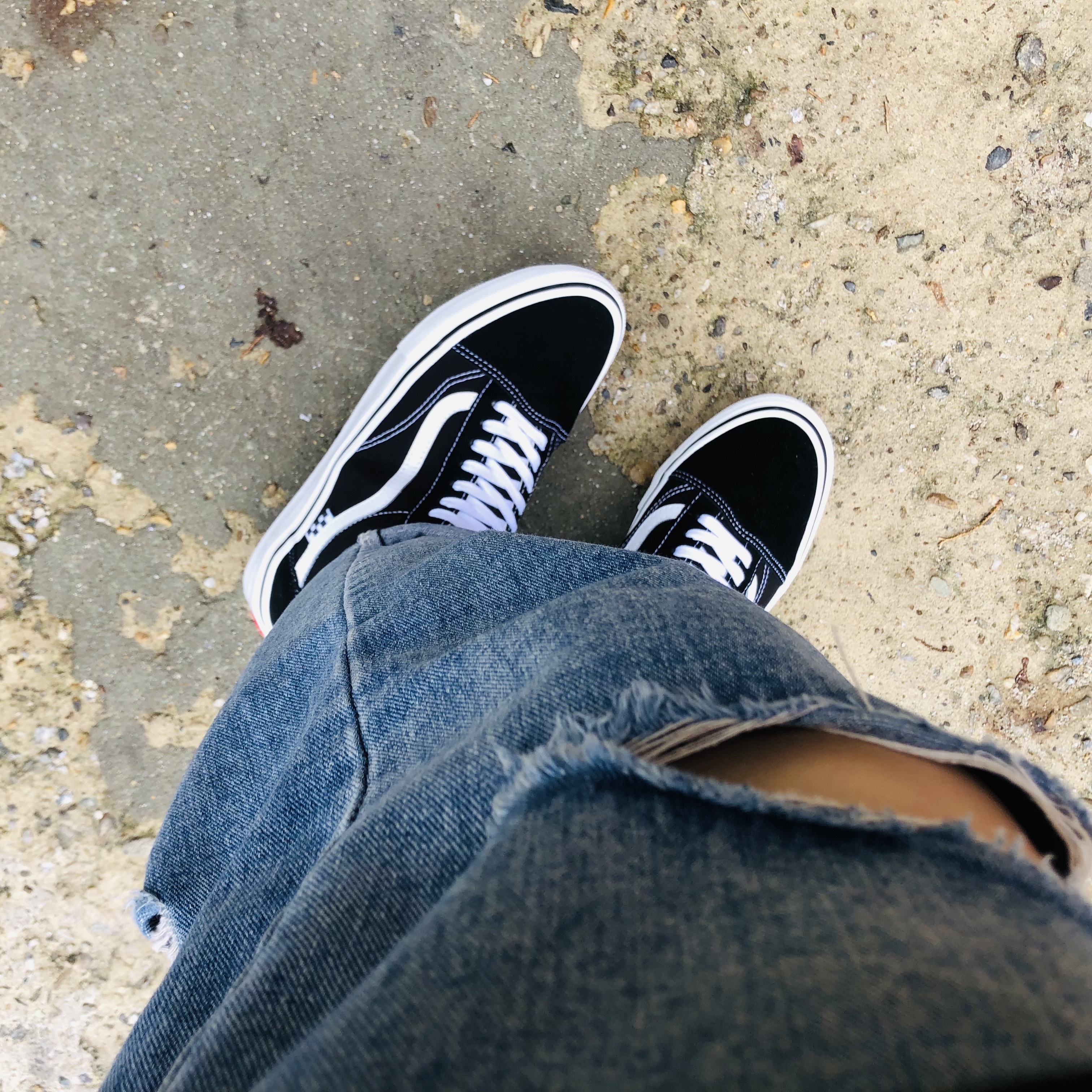 Vans Skate Old Skool Black White 착용 스타일