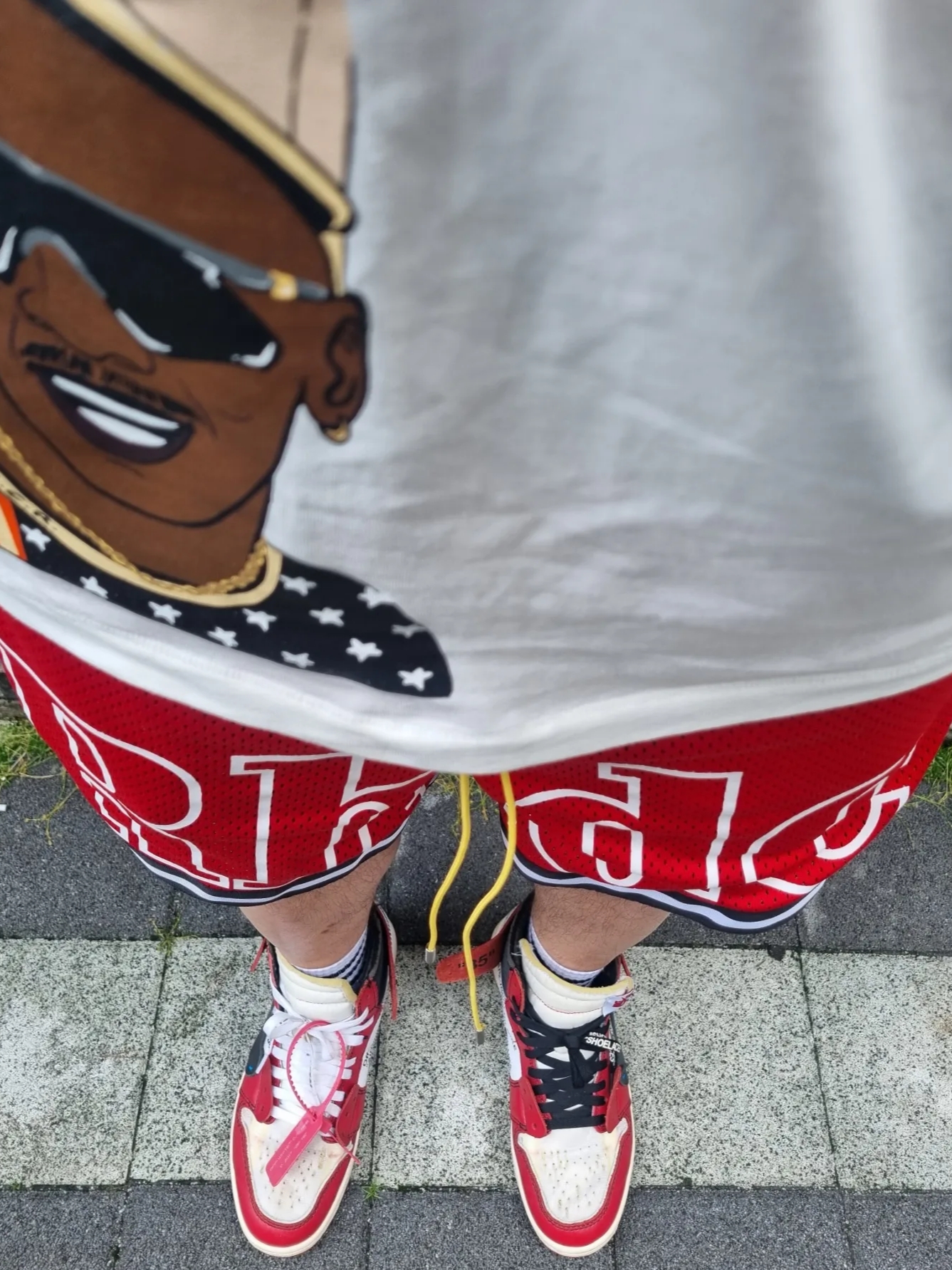 Jordan x Maison Chateau Rouge T-Shirt Sail - Asia, Jordan 1 x Off-White Retro High Chicago The Ten 착용 스타일 - 3