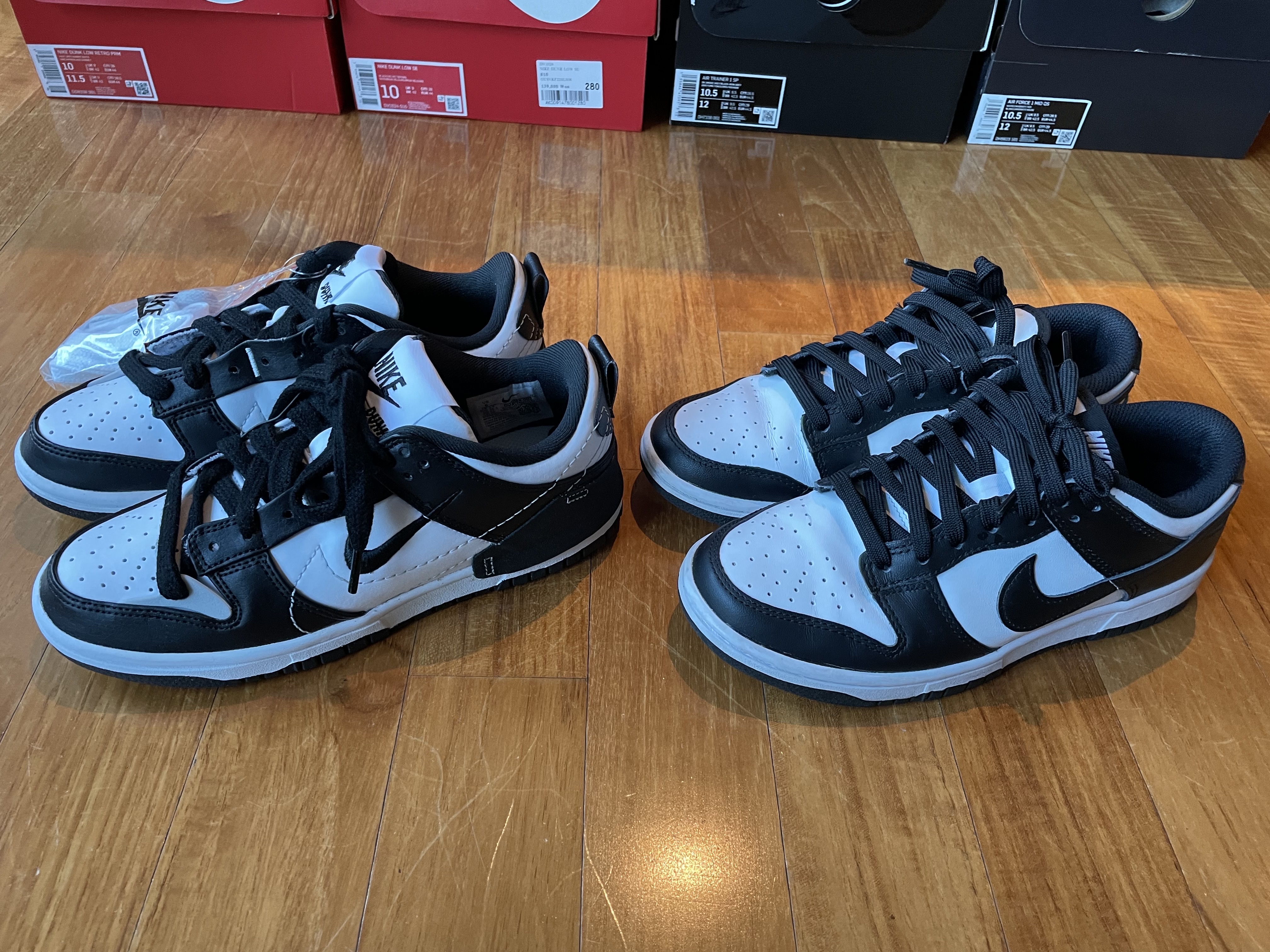 (W) Nike Dunk Low Disrupt 2 Black White, (W) Nike Dunk Low Black 착용 스타일 - 1