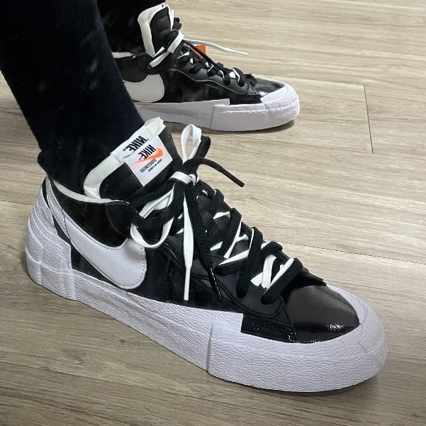 Nike x Sacai Blazer Low Black Patent Leather 착용 스타일