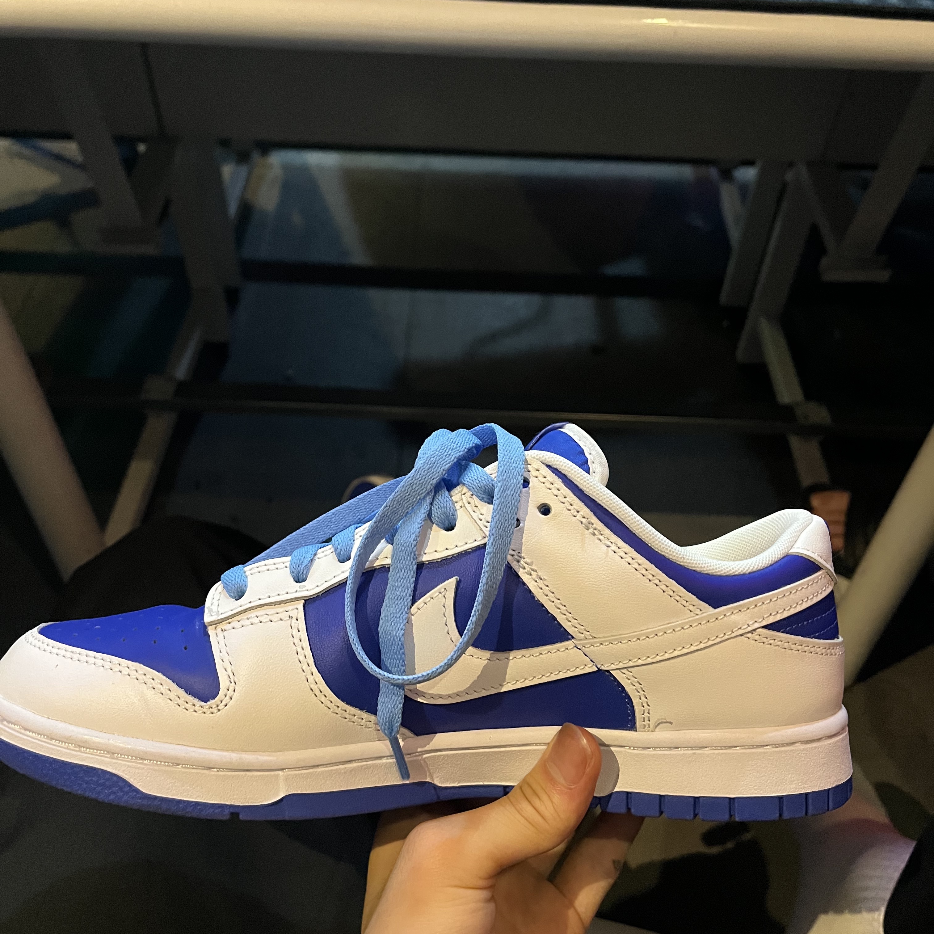 Nike Dunk Low Retro Racer Blue and White 착용 스타일 - 1
