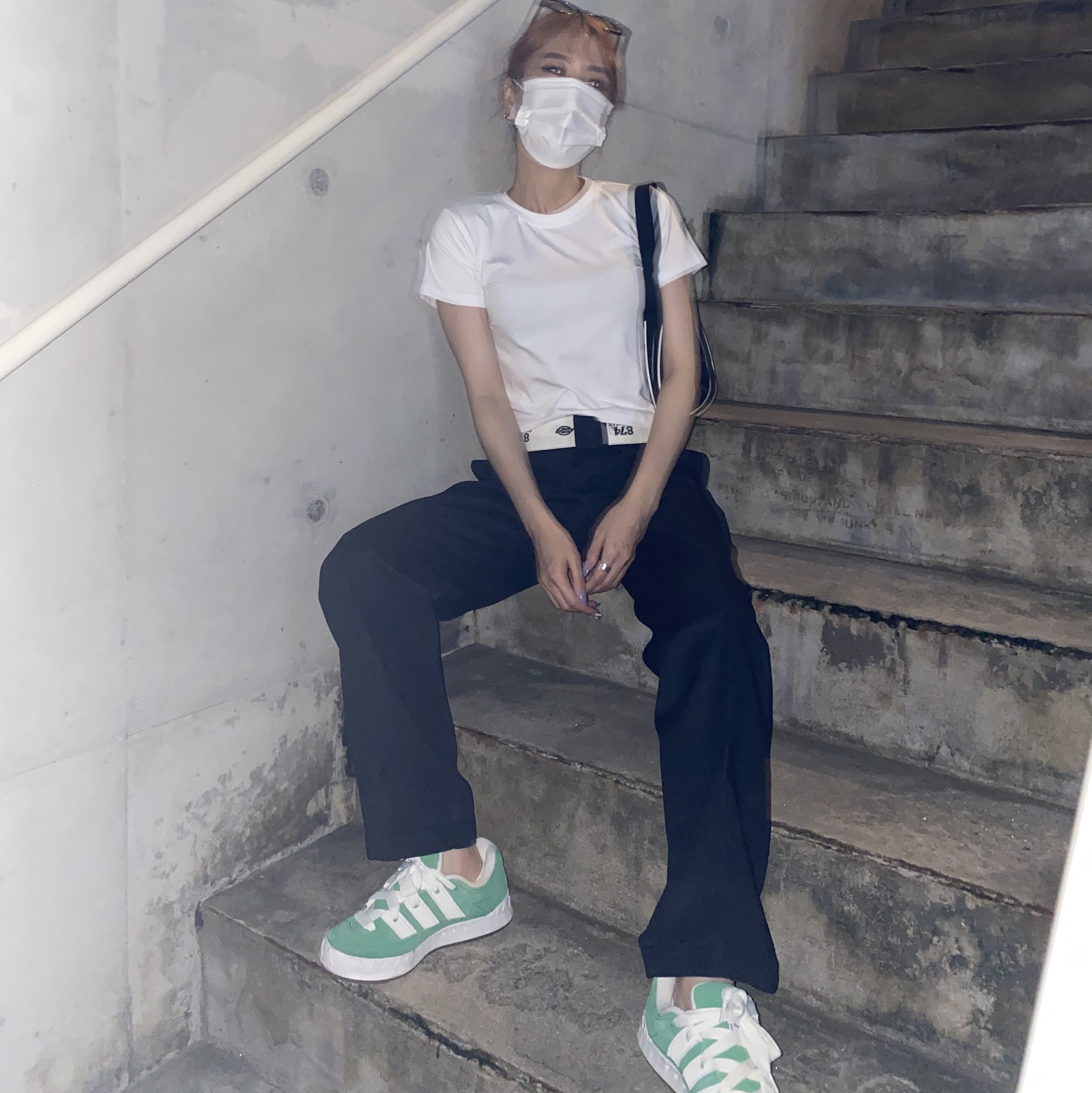 Adidas Adimatic Green 착용 스타일