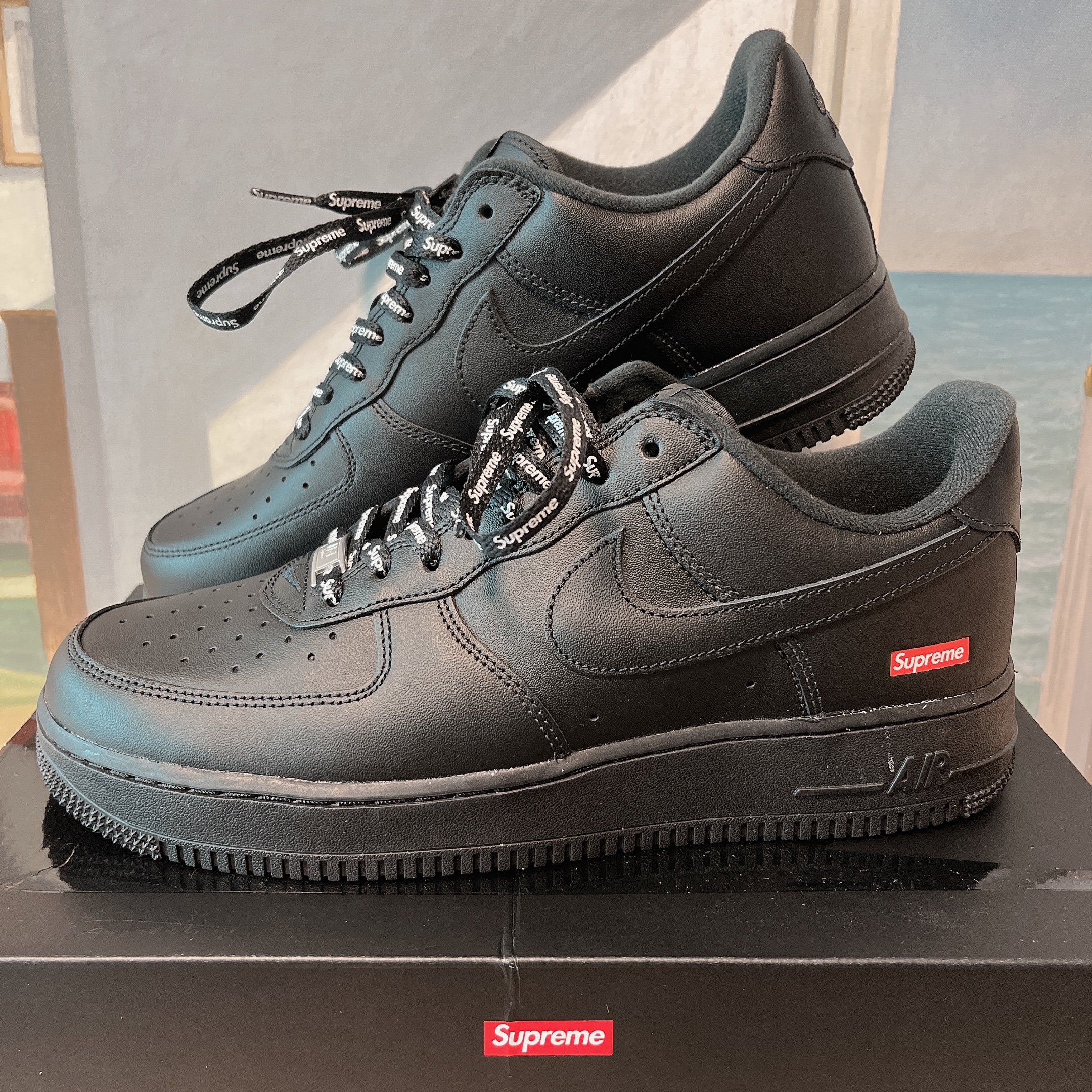 Nike x Supreme Air Force 1 Low Black 착용 스타일